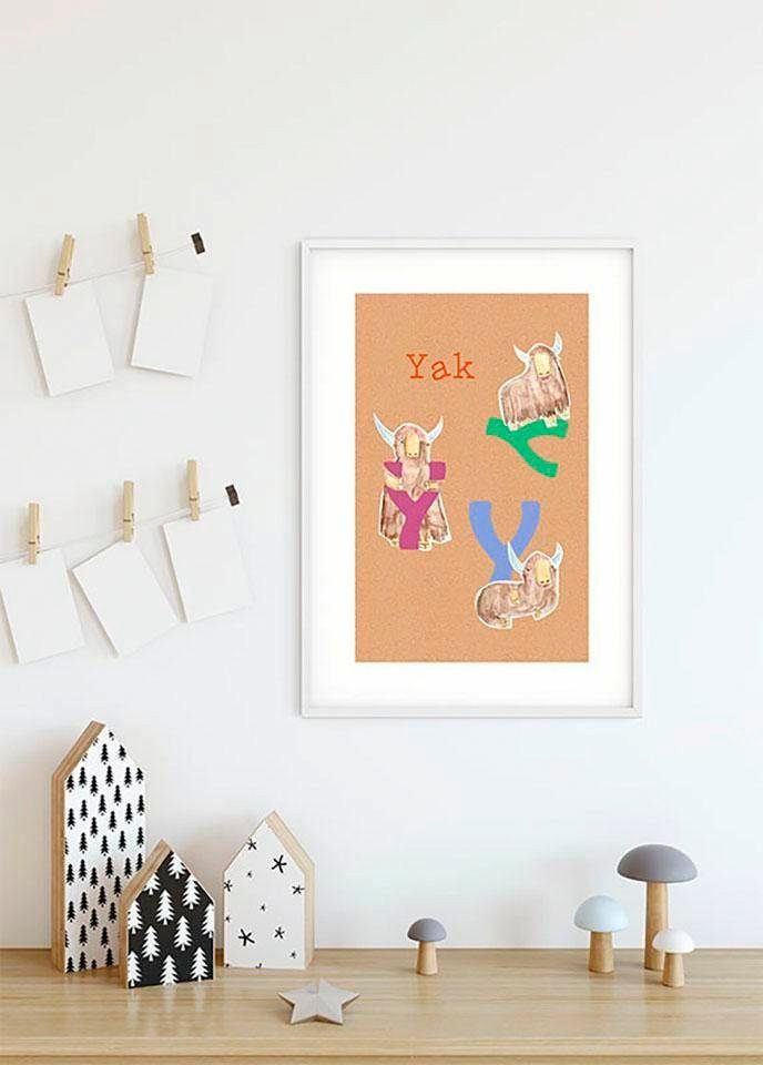 Komar Wanddecoratie ABC Animal Y Wanddecoratie - zonder lijst (1 stuk)