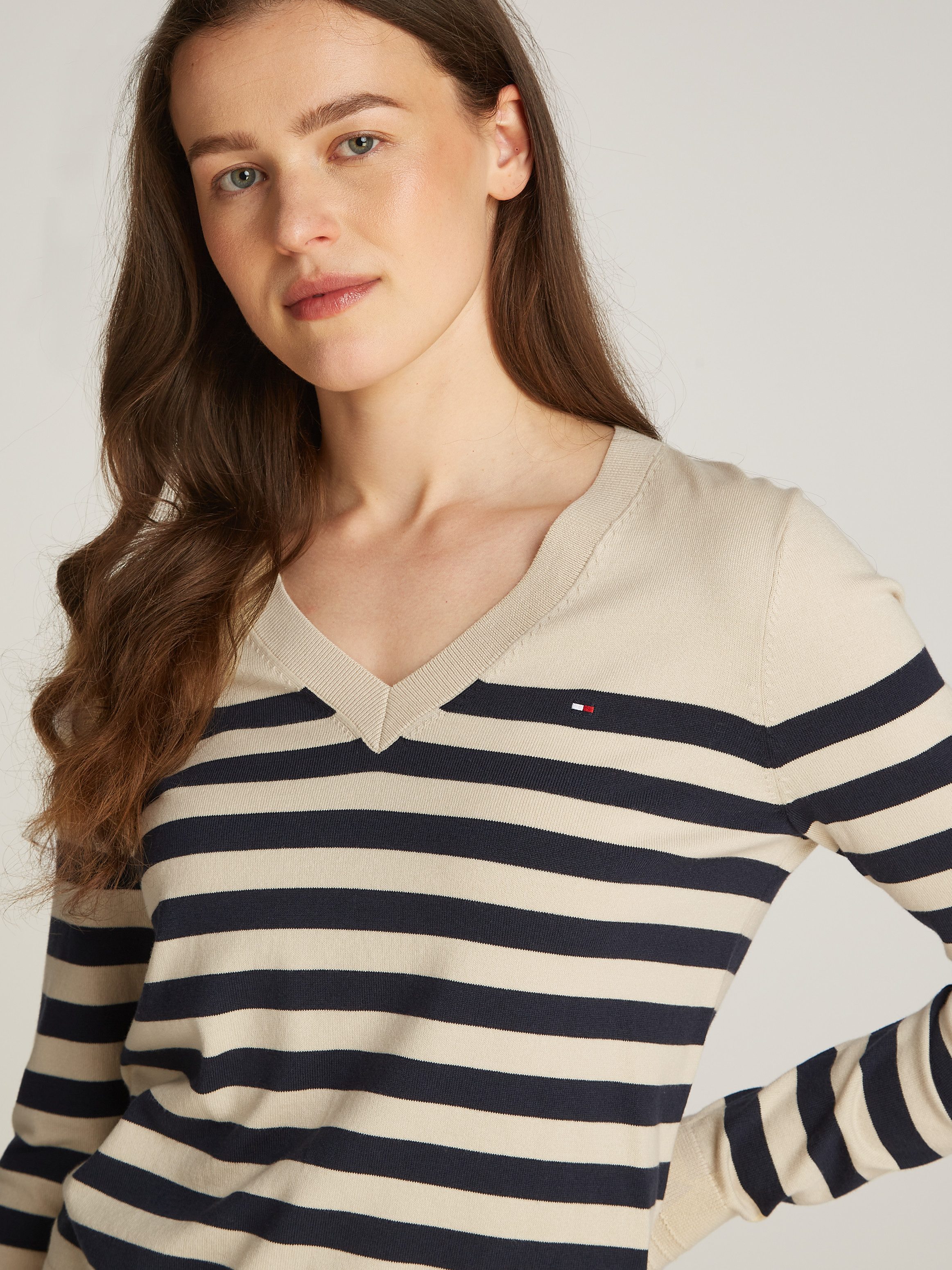 Tommy Hilfiger Trui met V-hals met logoborduursel