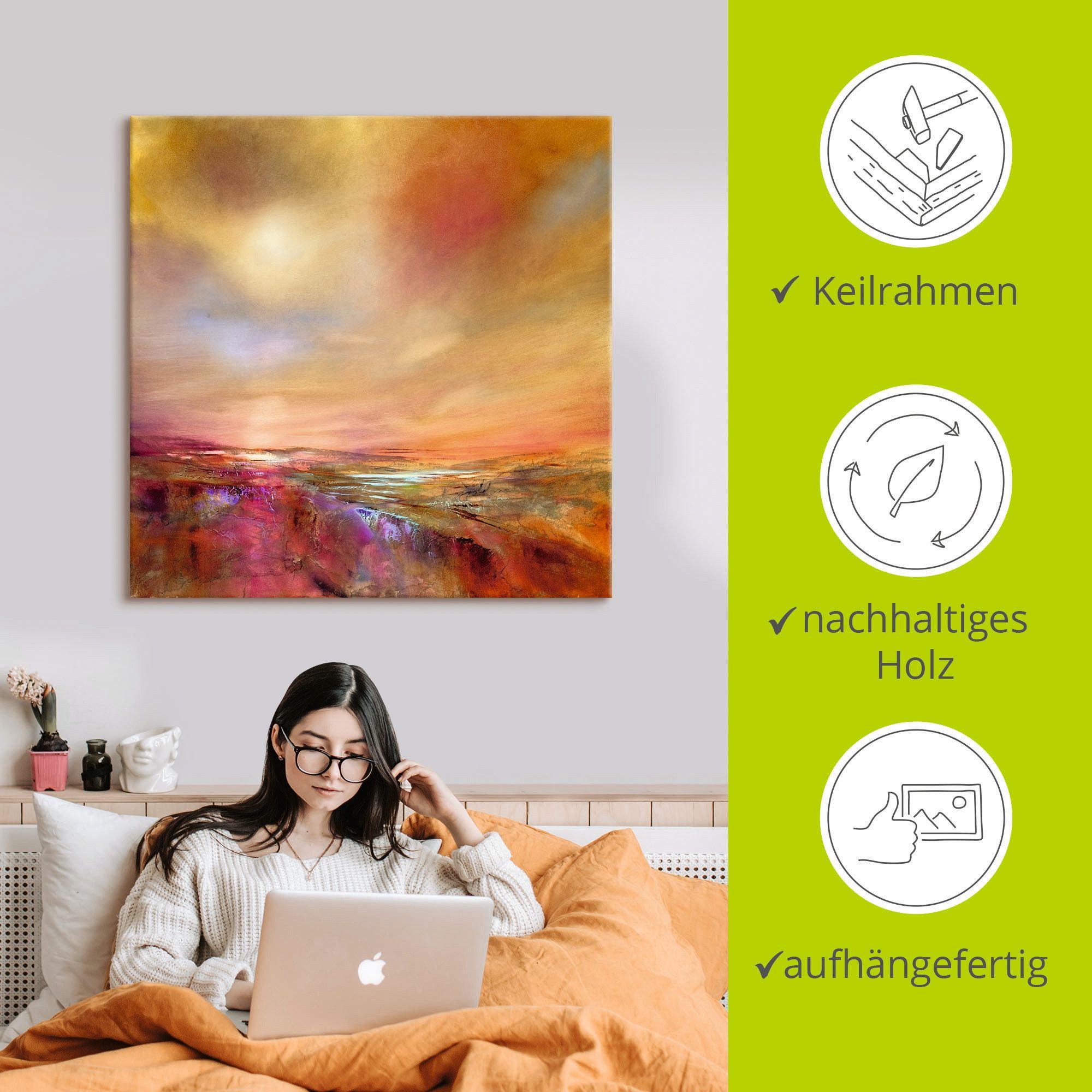 Artland Artprint op linnen De hemel raken gespannen op een spieraam