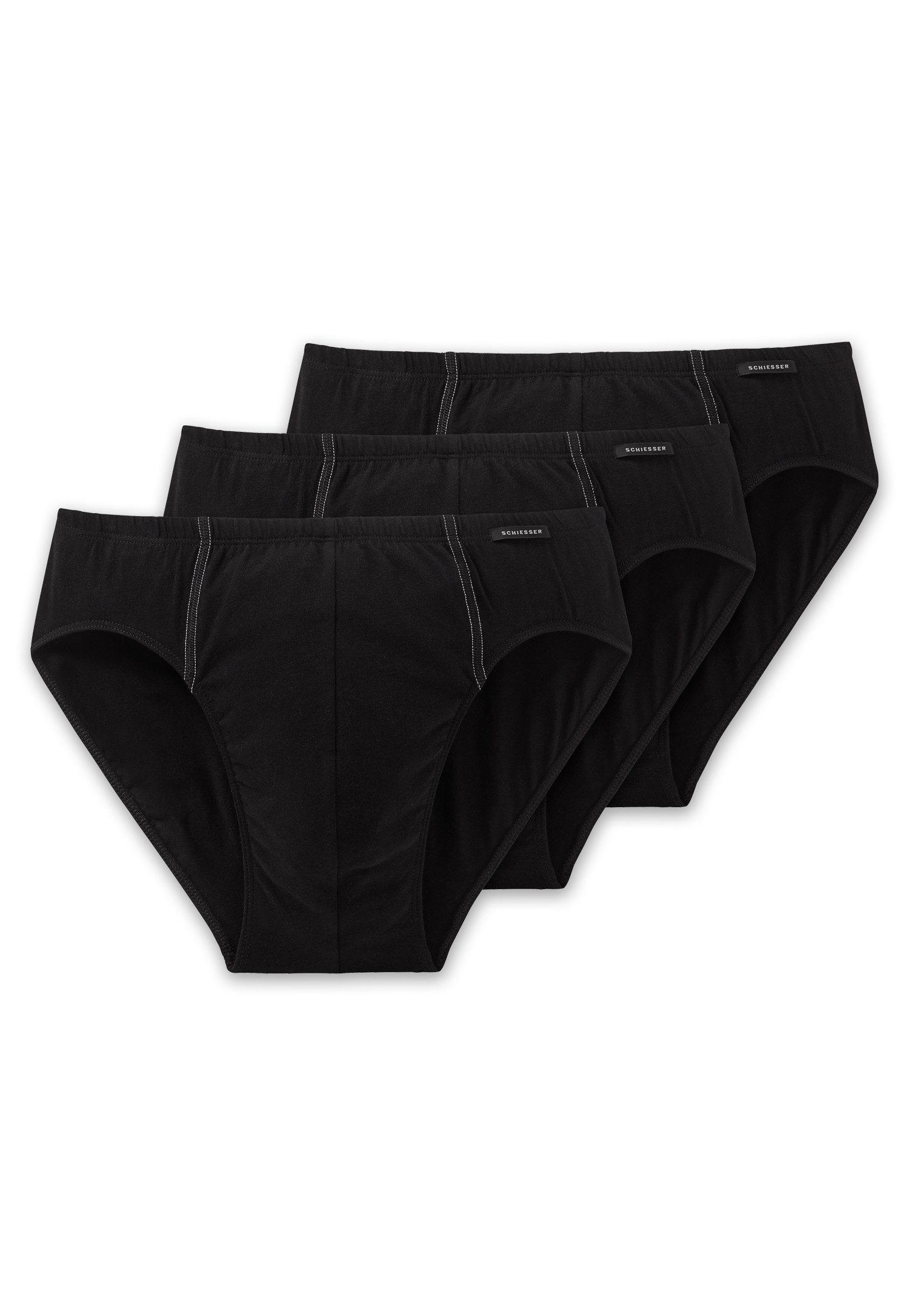 Schiesser Minislip "Essentials" met klein logo bij de band (3 stuks) heren slips maat 5 (M) zwart