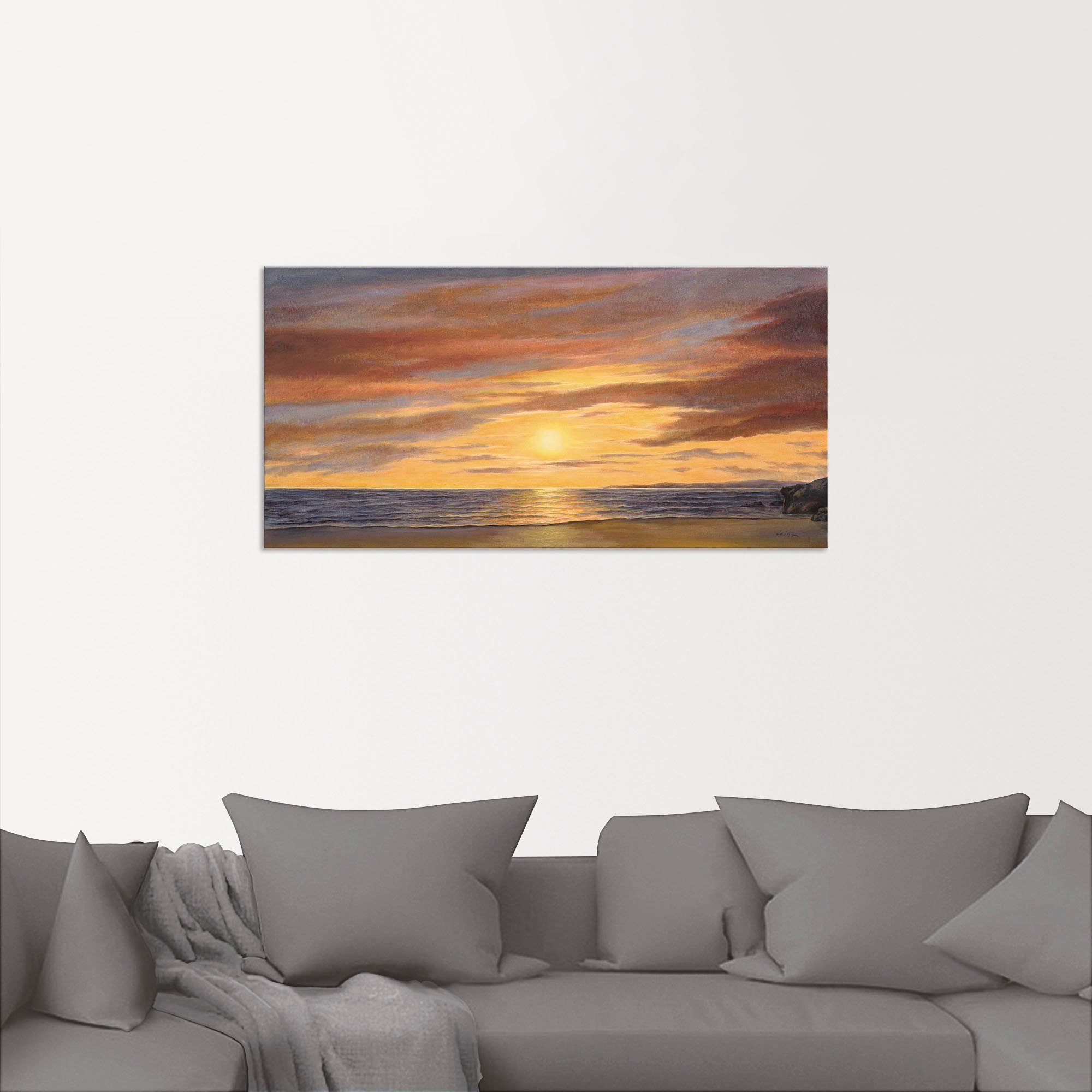 Artland Artprint Zon aan het strand als artprint van aluminium, artprint voor buiten, artprint op linnen, poster, muursticker