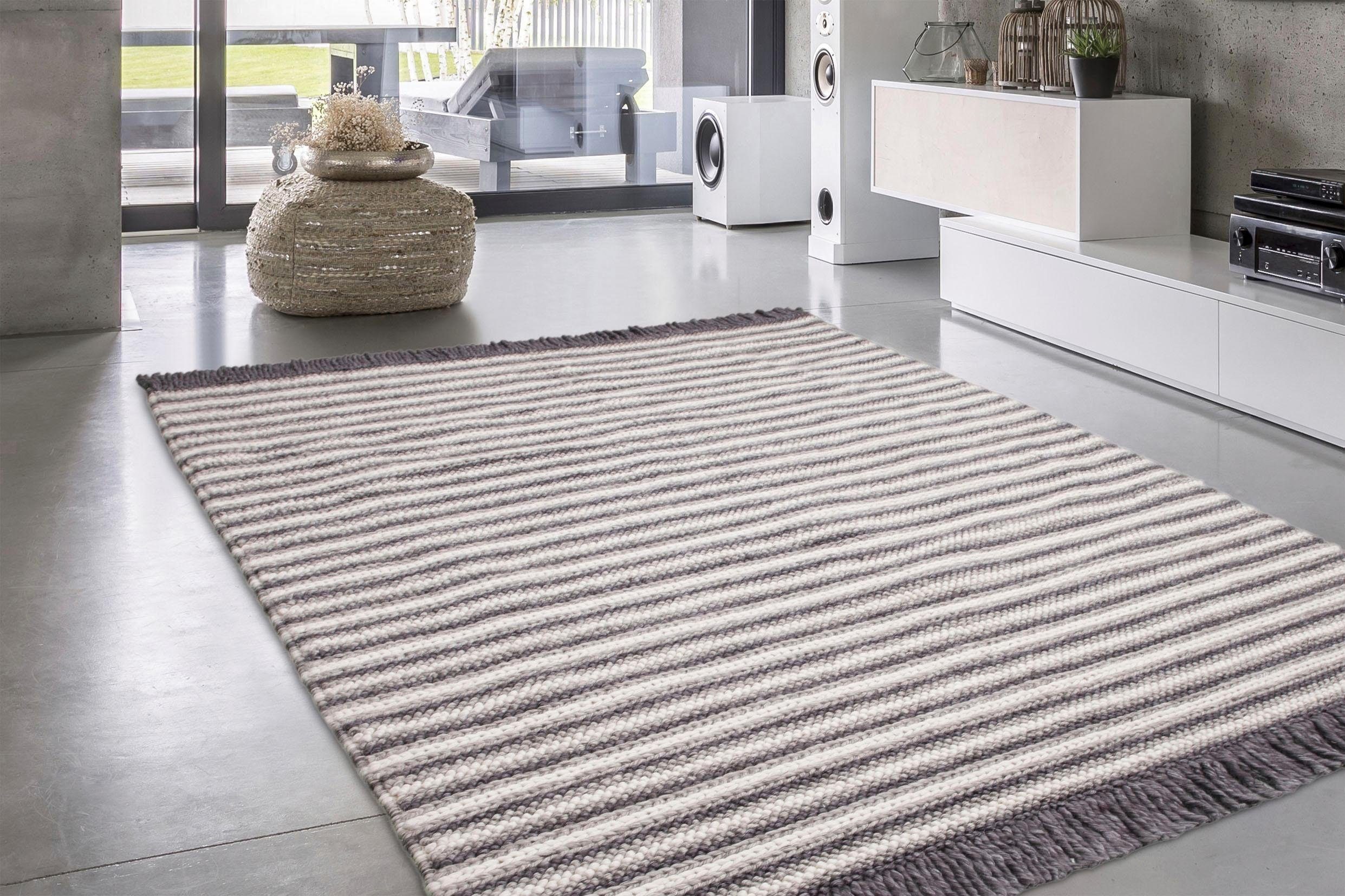 calo-deluxe Vloerkleed Bature 400 Wol en viscose met franje, woonkamer