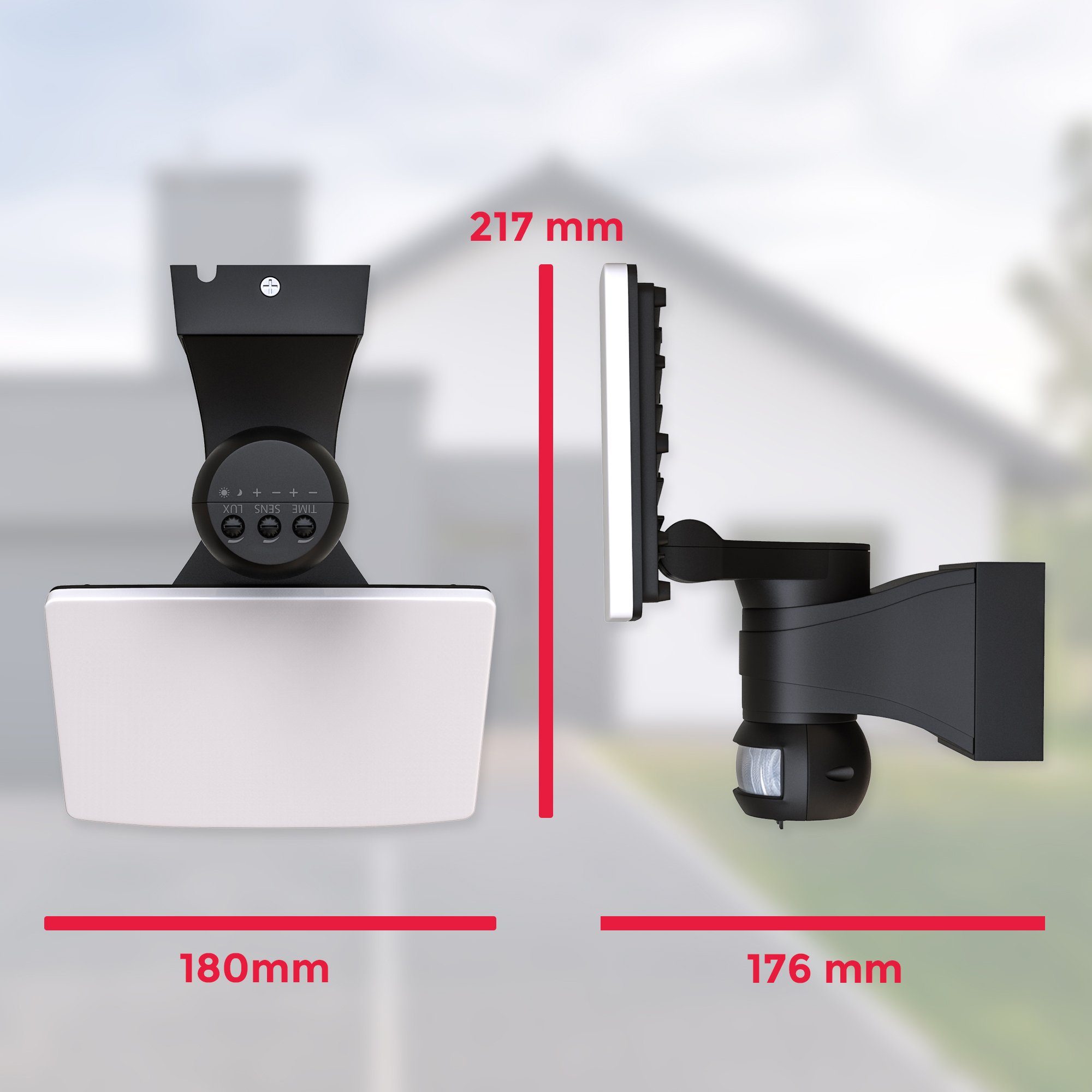 B.K.Licht Ledwandlamp voor buiten Buitenlamp, bewegingssensor, draaibaar, 20W 2.300 Lumen, 4.000K, IP44