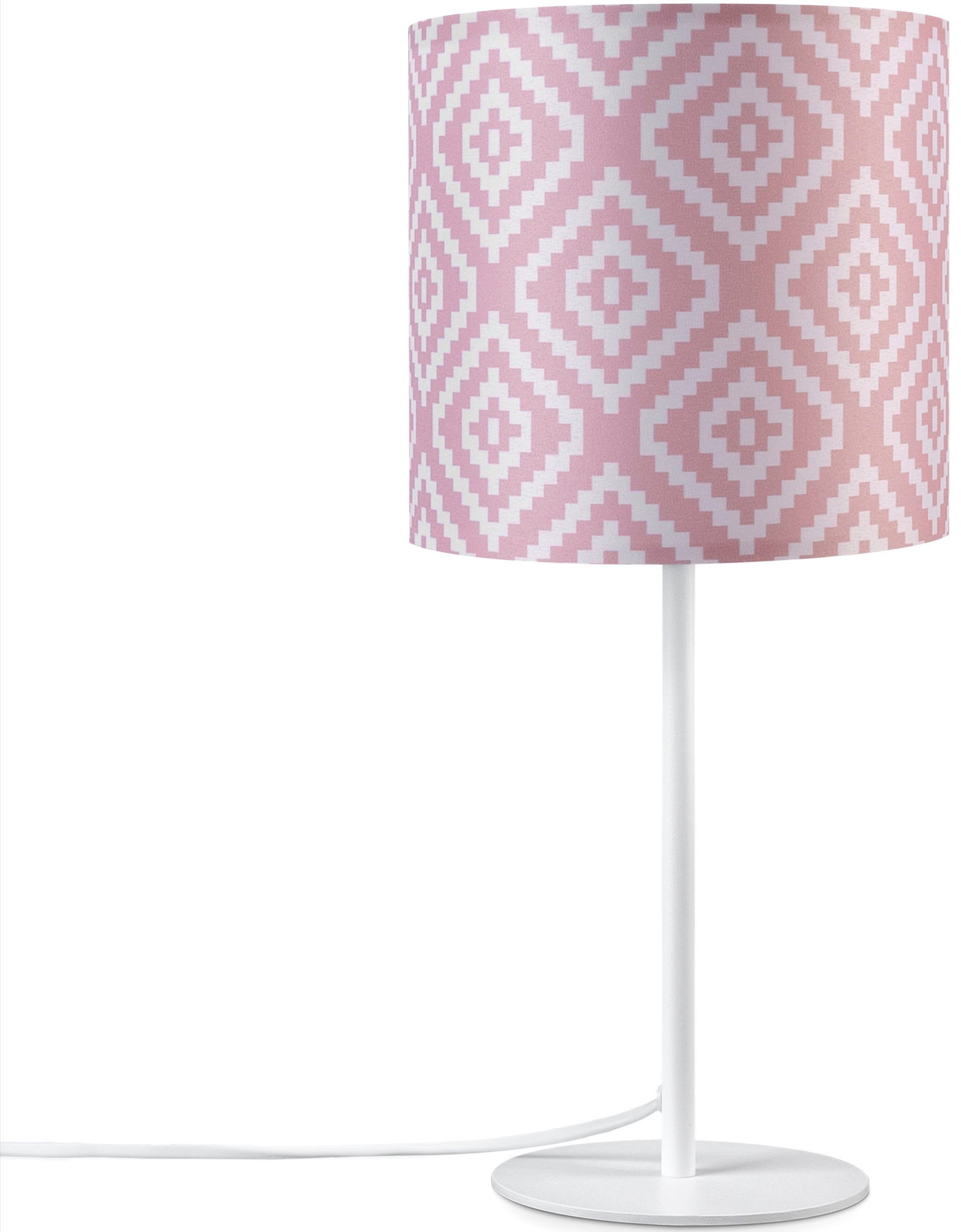Paco Home Tafellamp Luca Stella Stoff nachtlamp vintage retro met stekker modern nacht