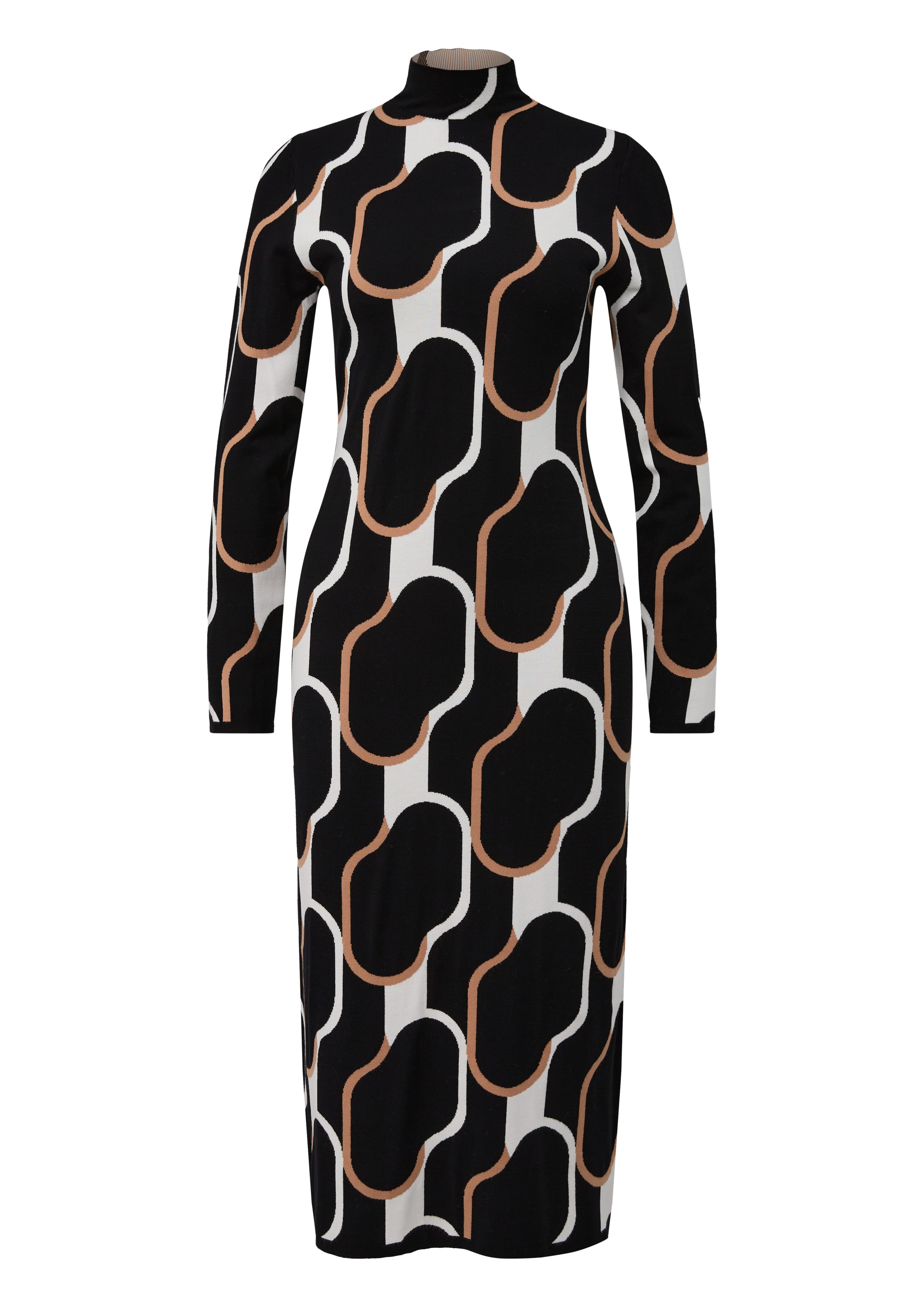s.Oliver BLACK LABEL Gebreide jurk 3 4 lang met staande kraag
