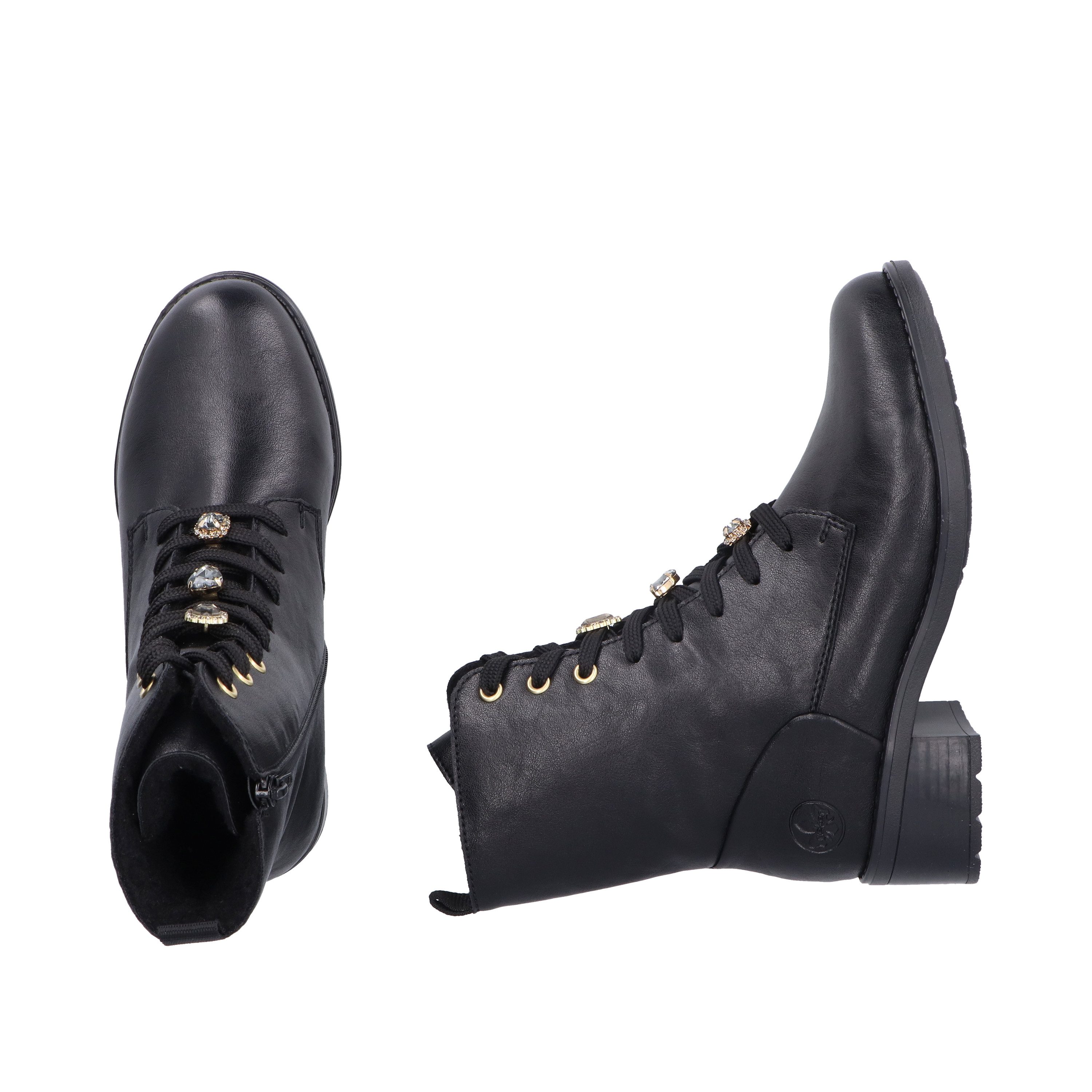 Rieker Winterlaarsjes Veterlaarsje, laarzen, blokhak, met sieroelementen