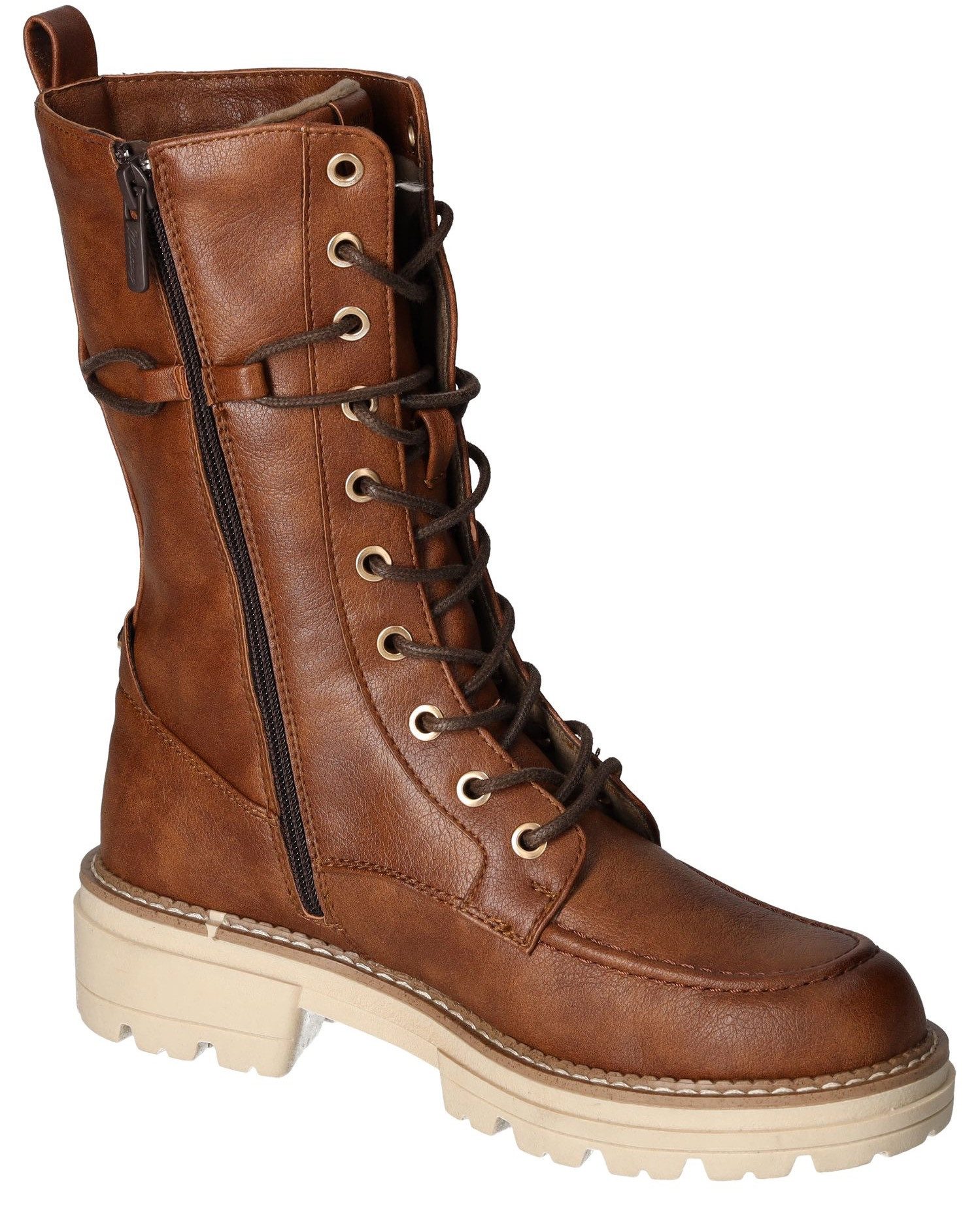 Mustang Shoes Veterlaarsjes zipper boots, lace-up boots, short boots with block heel