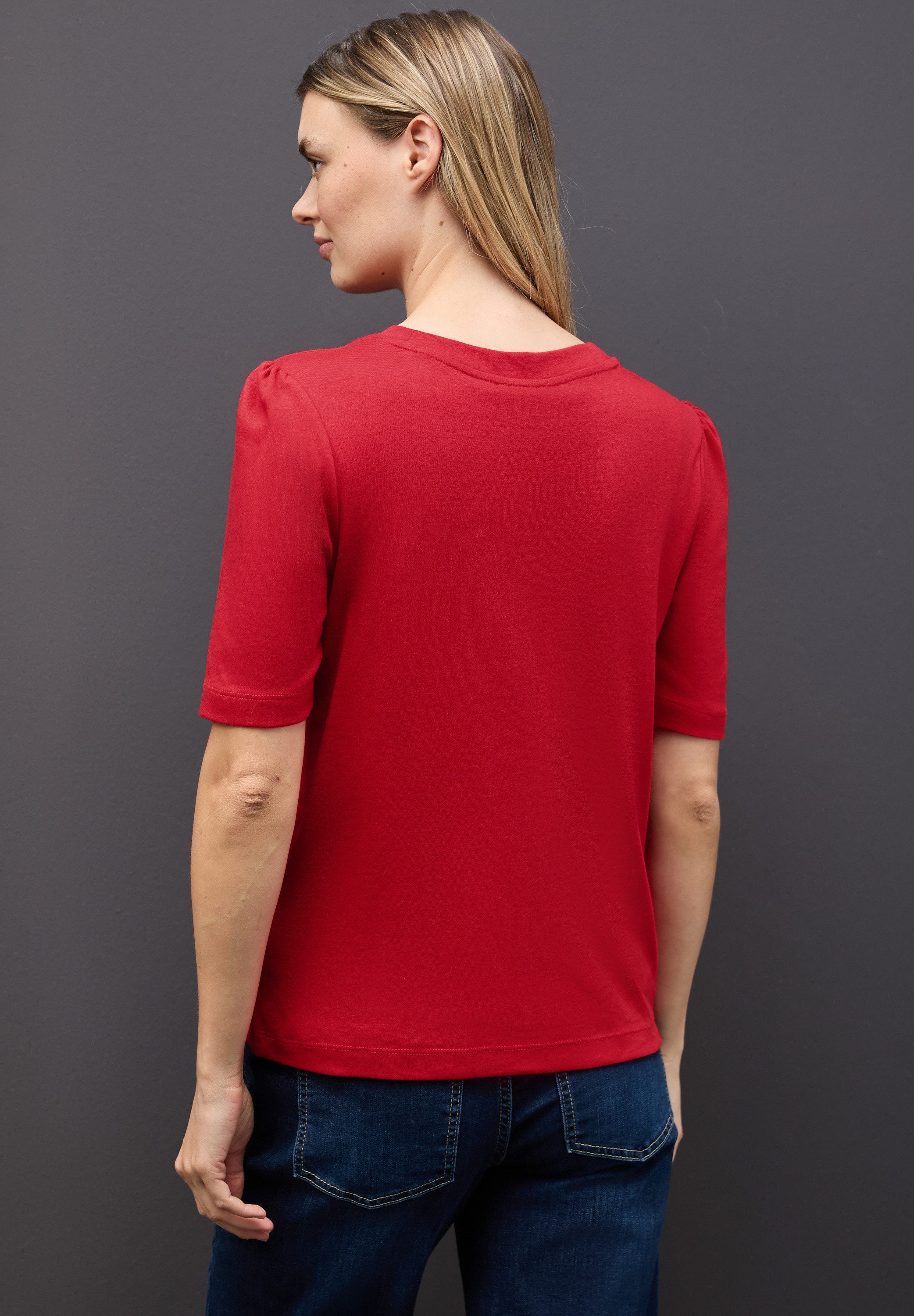 STREET ONE T-shirt met rimpeling op de schouders