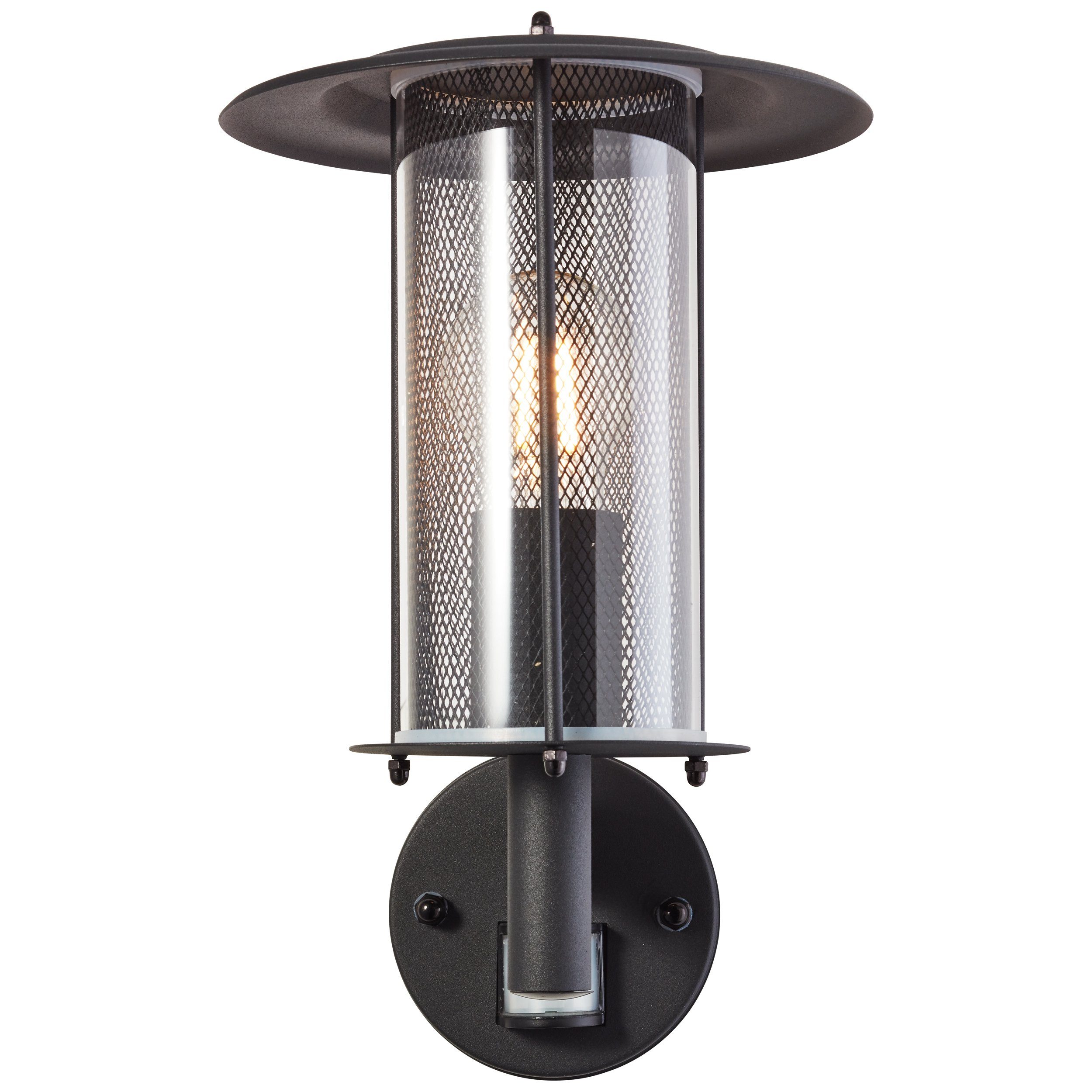 Brilliant Leuchten Wandlamp voor buiten Detroit Hoogte 32,5 cm, E27, metaal/kunststof, zwart mat