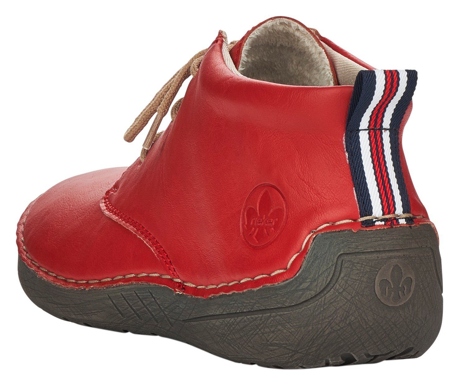 Rieker Hoge veterschoenen enkellaars, veterschoen met kadernaad