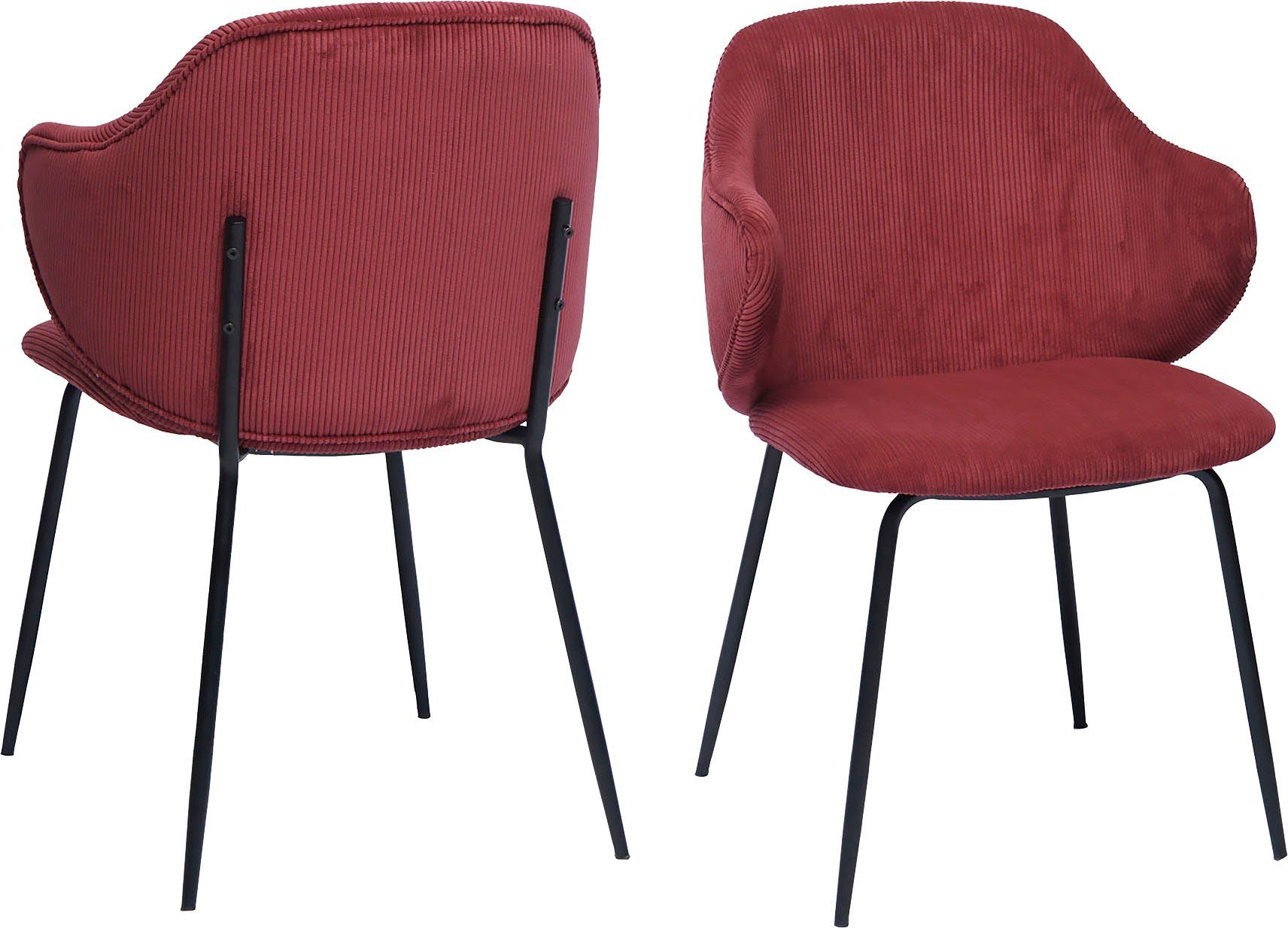 SalesFever Stoel met armleuningen Bekleding in corduroy-look (set, 2 stuks)