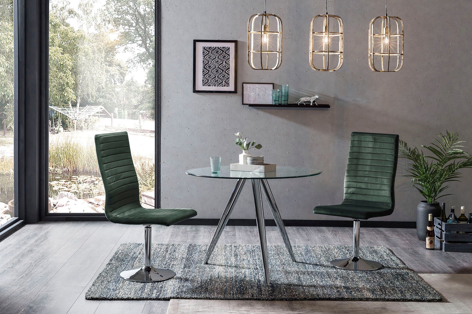 SalesFever Eettafel met modern frame van chroom