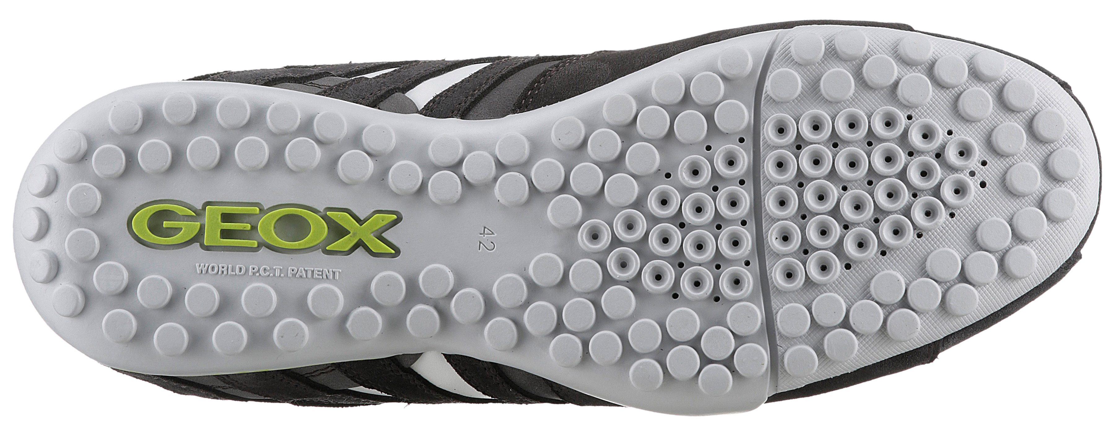 Geox Slip-on sneakers UOMO SNAKE B Vrijetijdsschoen, lage schoen, veterschoen in materiaal-mix