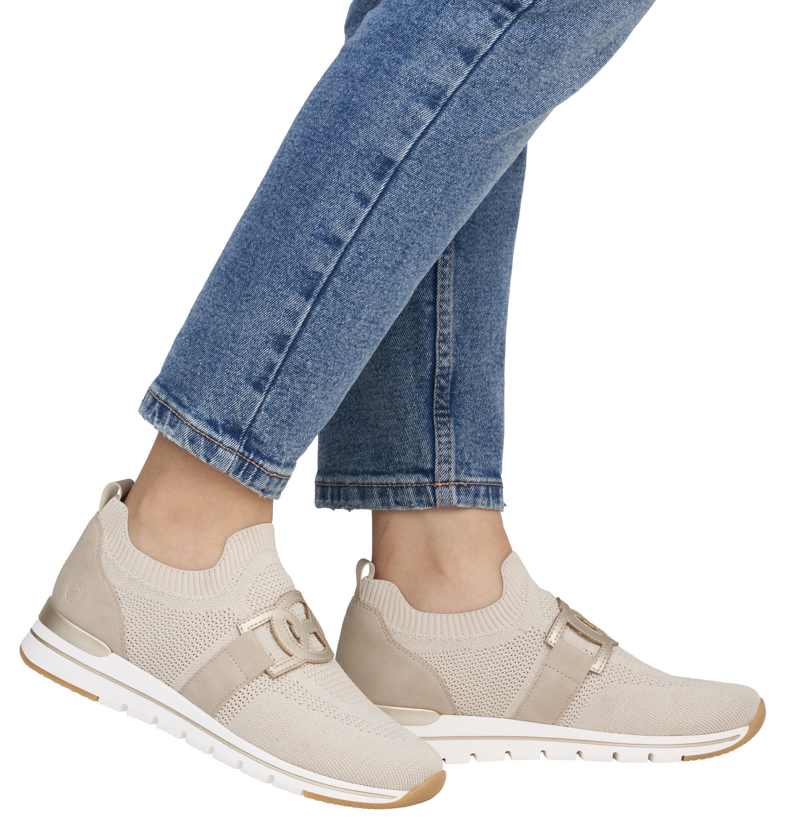 Remonte Slip-on sneakers , vrijetijdsschoen, lage schoen, slipper met elastische band aan de schacht