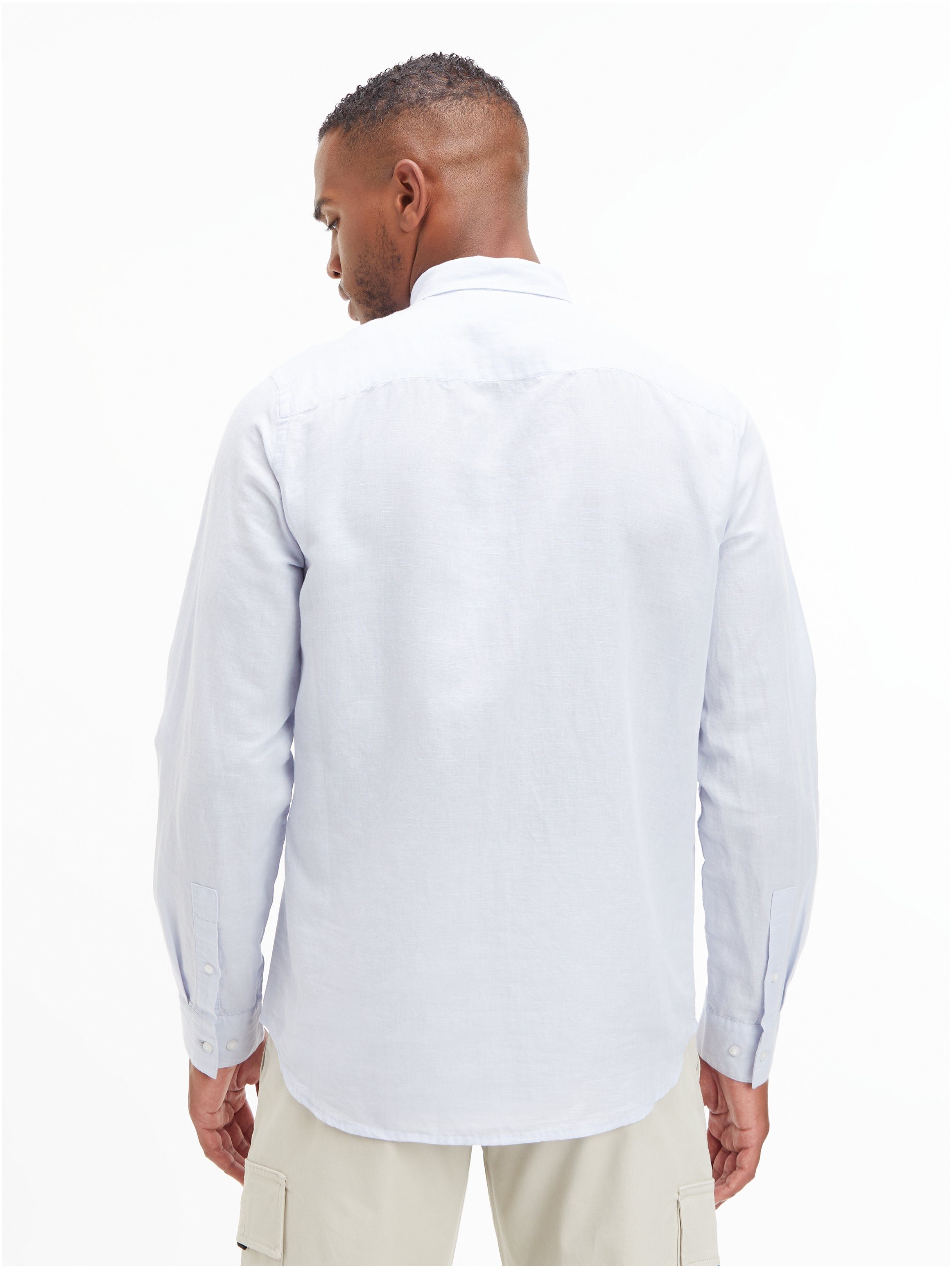 Calvin Klein Overhemd met lange mouwen COTTON LINEN CHEST POCKET