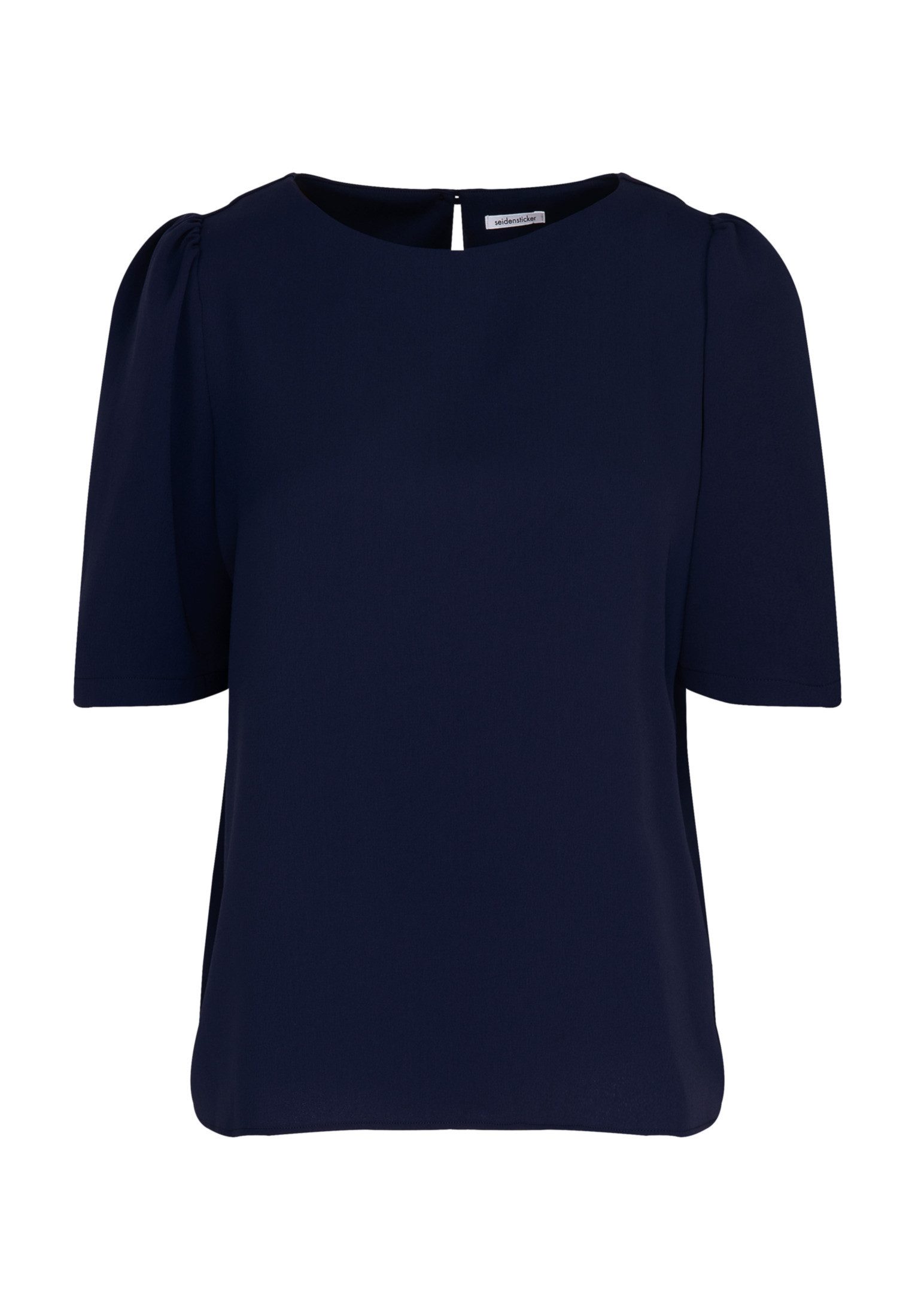 seidensticker Shirtblouse Zwarte roos Korte mouwen onderzeeër uni