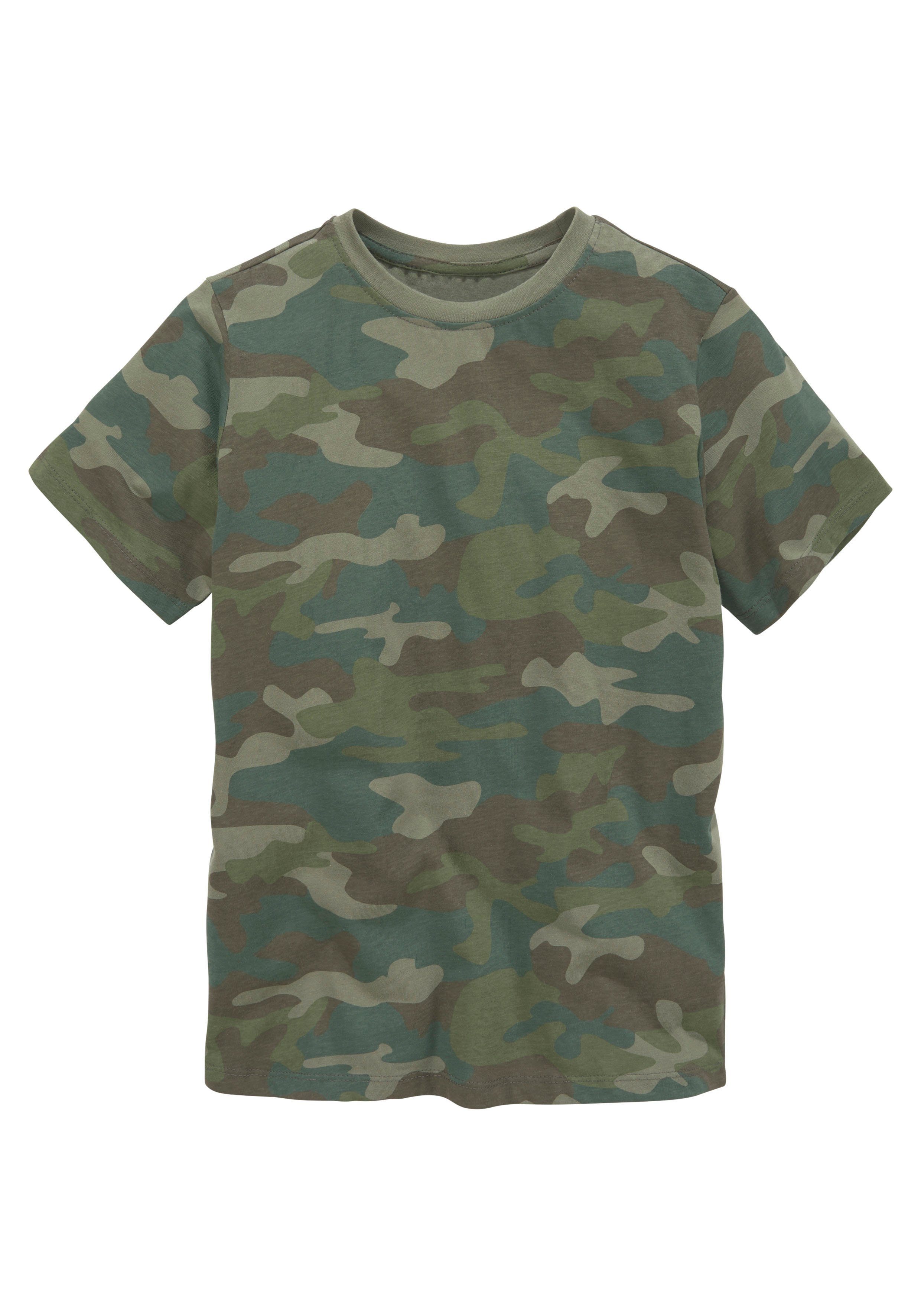 KIDSWORLD T-shirt In coole camouflage-look Korte mouwen, stijlvolle allover print