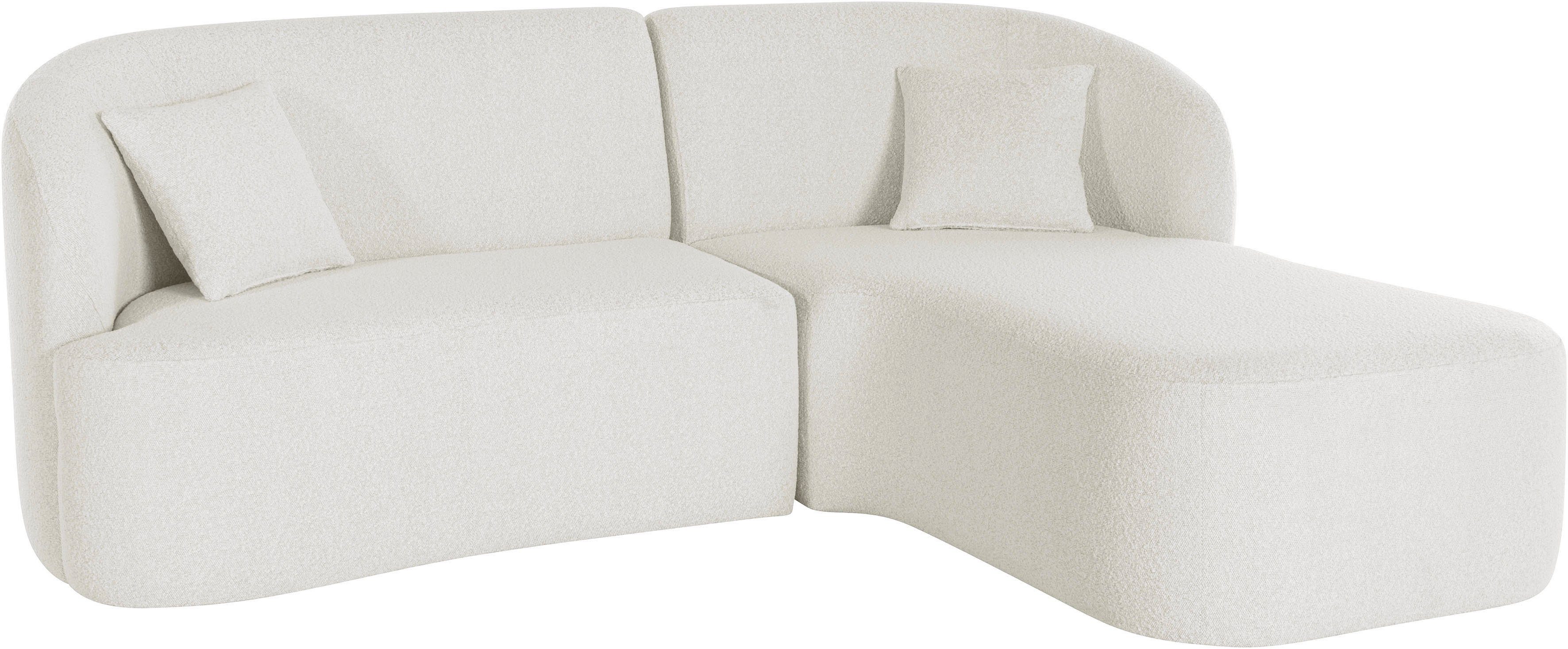 LeGer Home by Lena Gercke Hoekbank Dilara L-vorm afgeronde rugleuning en front, in 3 stofkwaliteiten