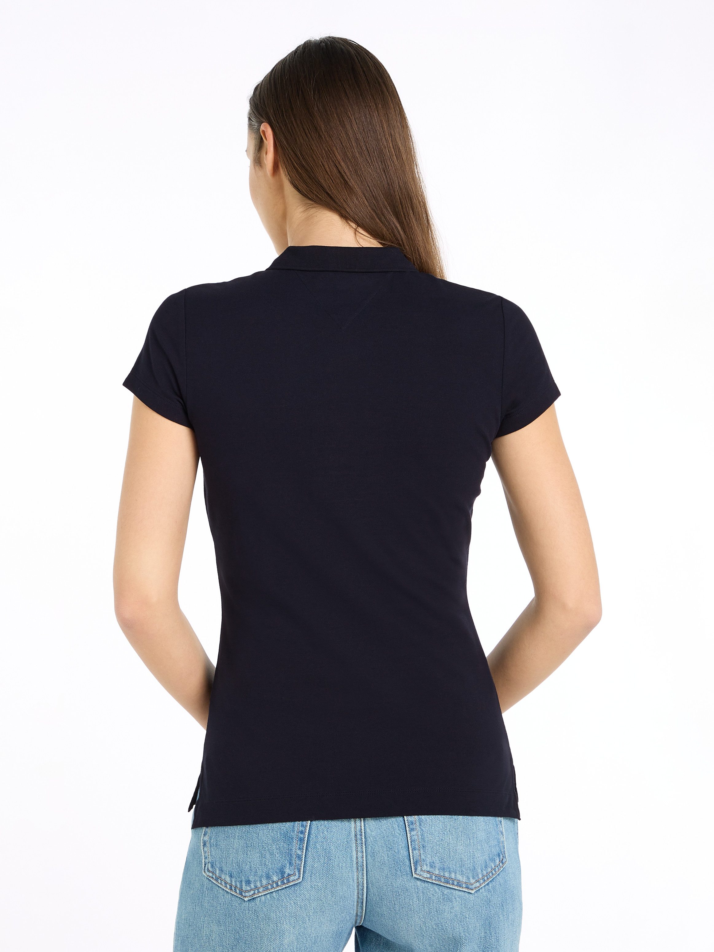 Tommy Hilfiger Poloshirt SLIM SCRIPT GRAPHIC POLO SS met tommy hilfiger script-logo-opschrift