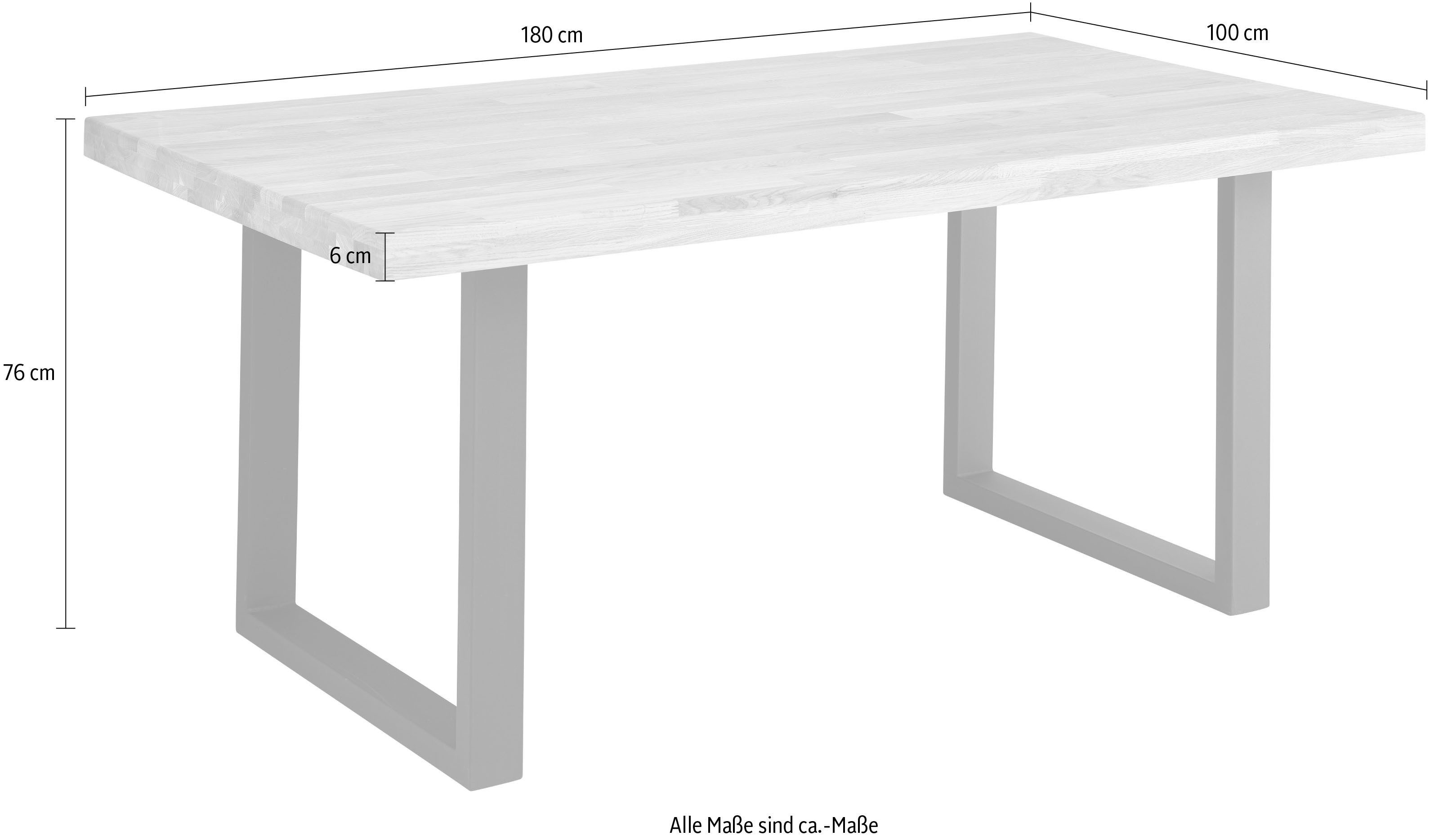Stolkom Eettafel Chris eettafel eik massief hout, BxHxD 110x47x70 cm
