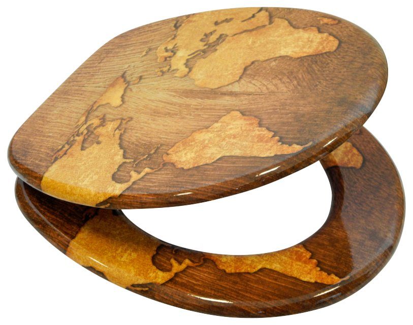 Sanilo Toiletzitting World Map met soft-closemechanisme