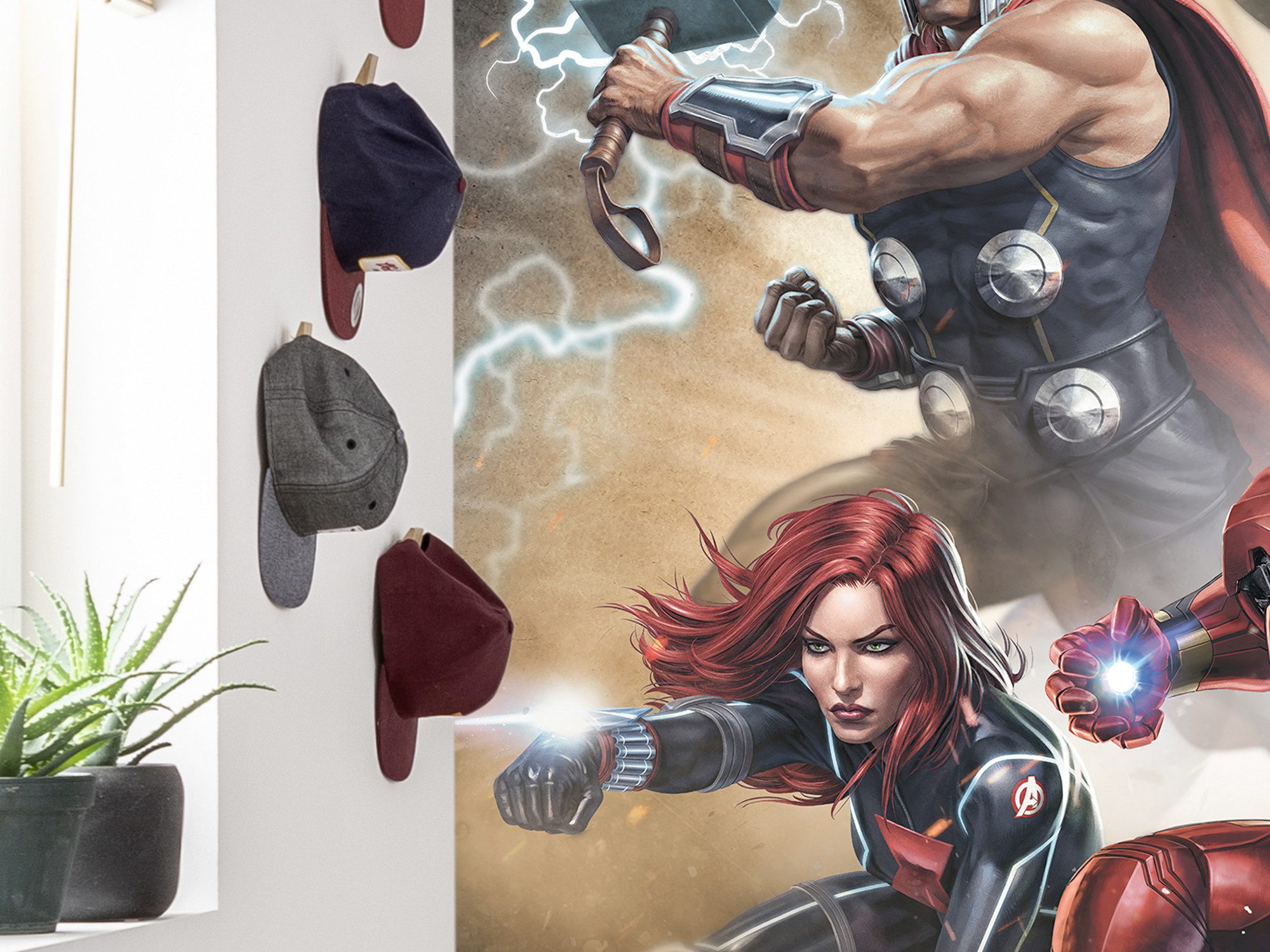 Komar Fotobehang Avengers Superpower 24 ijsblokjes, flexibele bodem, dicht, lekvrij, vaatwasserbestendig (1 stuk)