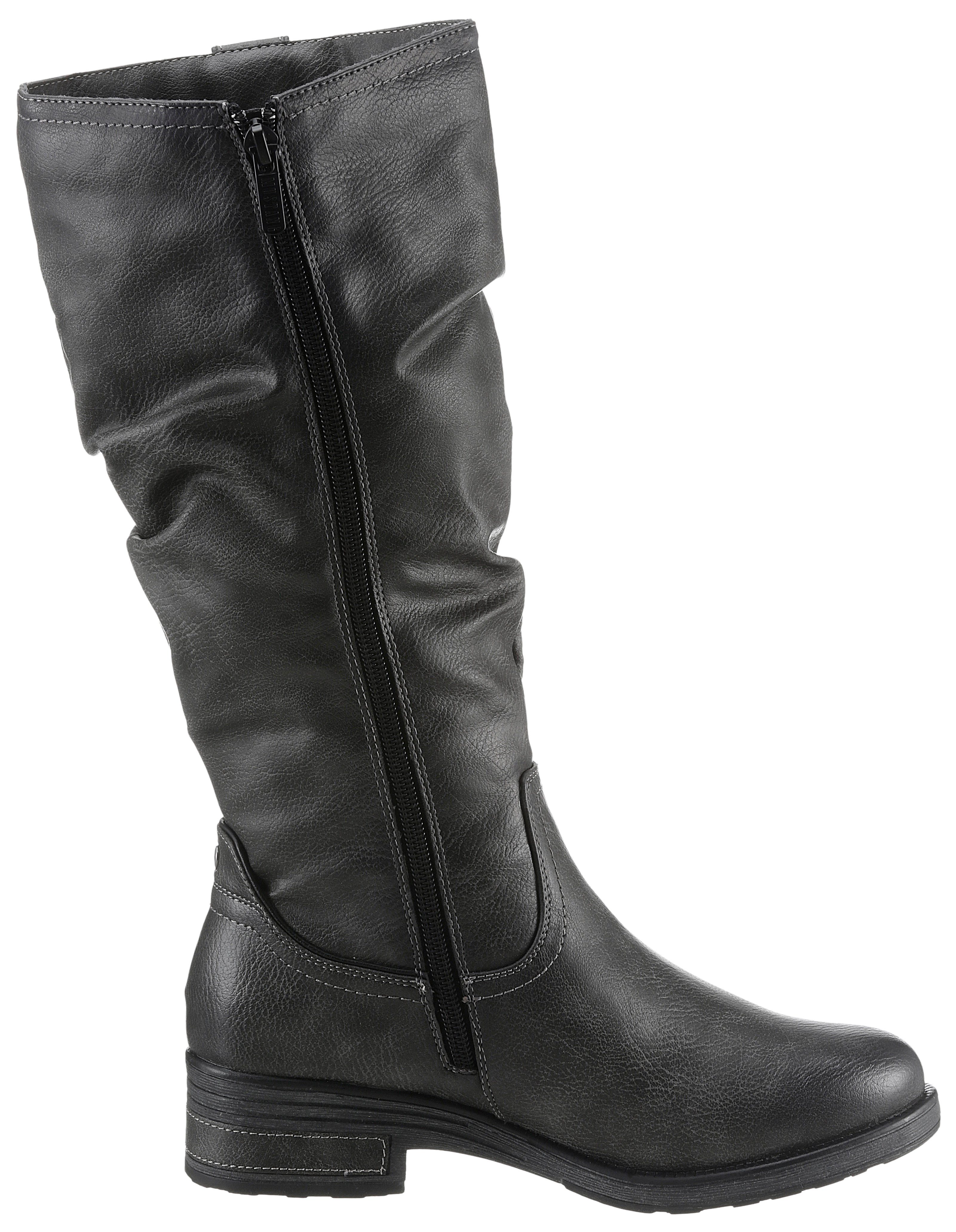 Mustang Shoes Winterlaarzen long shaft boots, block heel, with gathers at the slouchy shaft