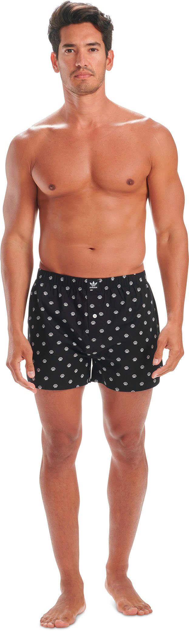 adidas Originals Geweven boxershort Comfort Cotton met all-over logoprint (Set van 2)