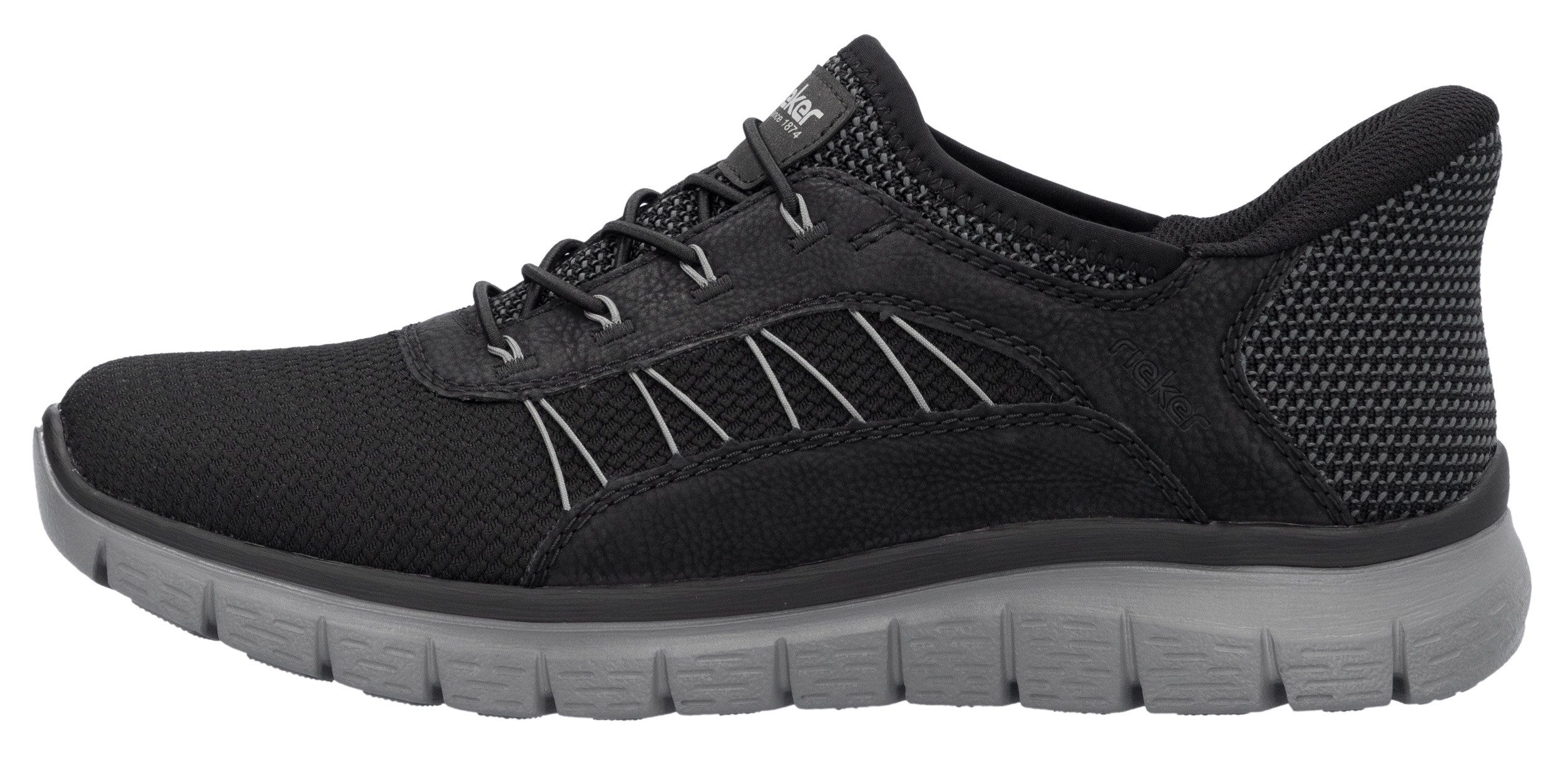 Rieker Slip-on sneakers lage schoen, vrijetijdsschoen, instapschoen met elastiek