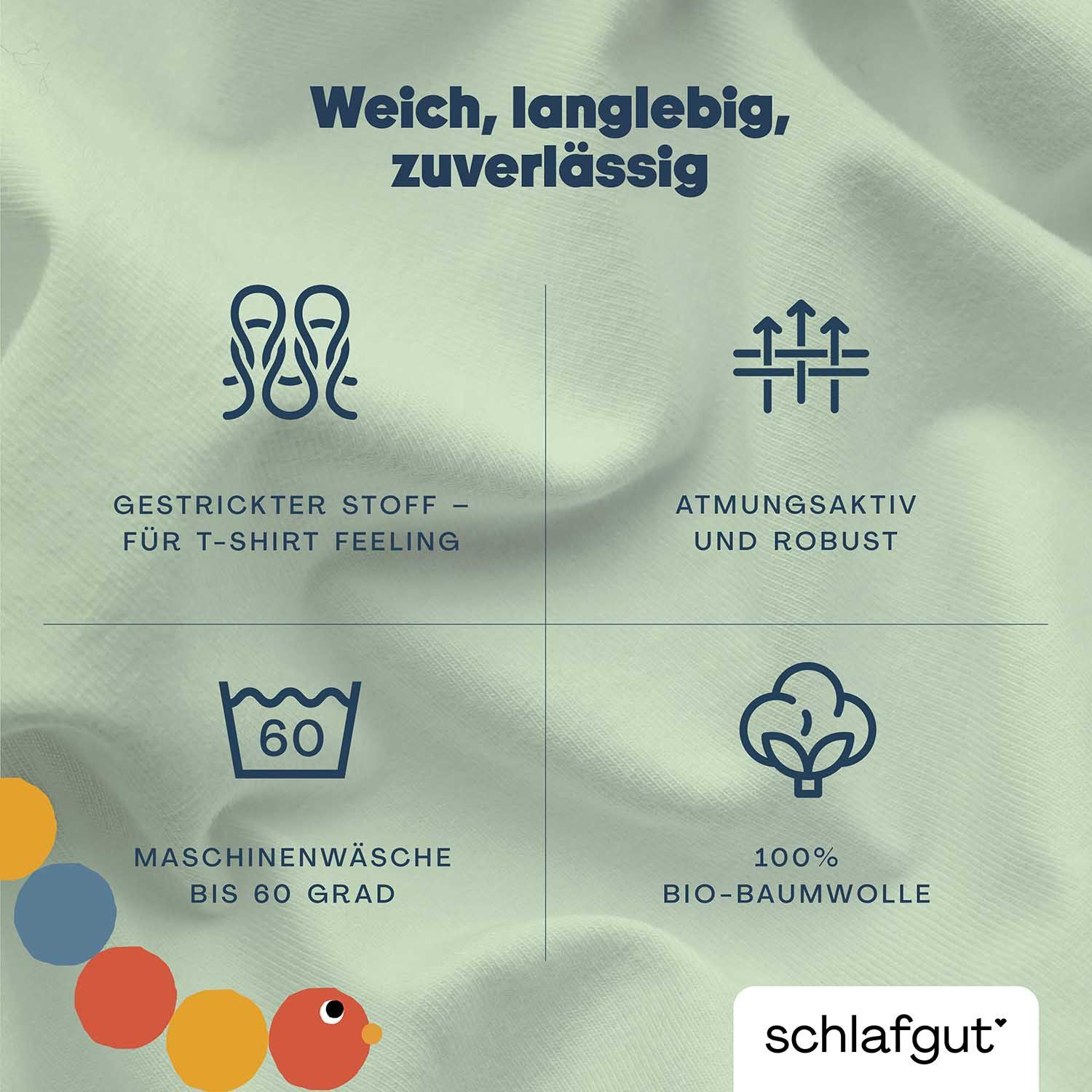 Schlafgut Hoeslaken Casual Mini Spannbettlaken voor kinderen, made in green by oeko-tex® (1 stuk)