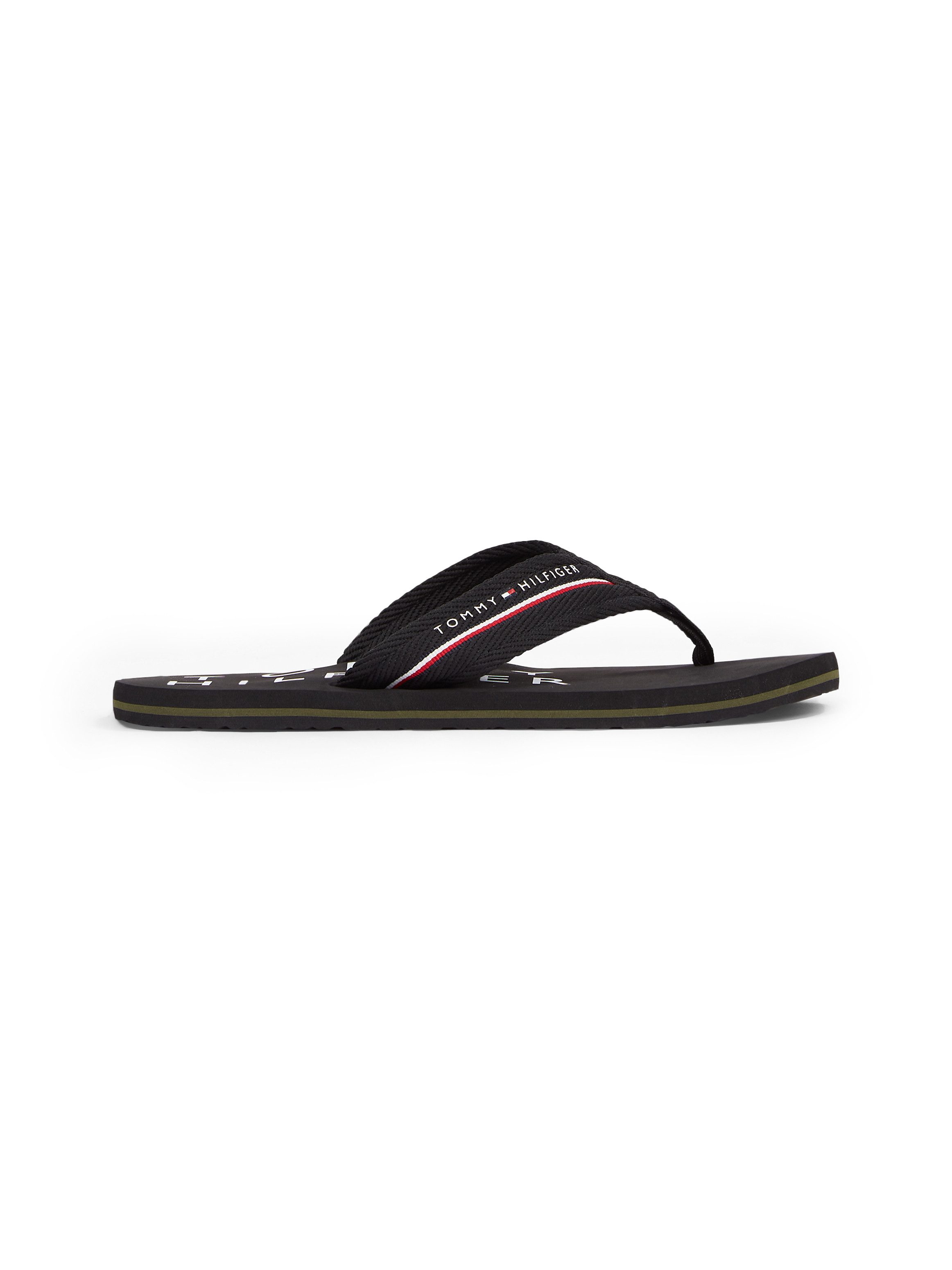 Tommy Hilfiger Teenslippers TOMMY HILFIGER WEB BEACH SANDAL dianette, zomerschoen, badslipper met logo-opschrift