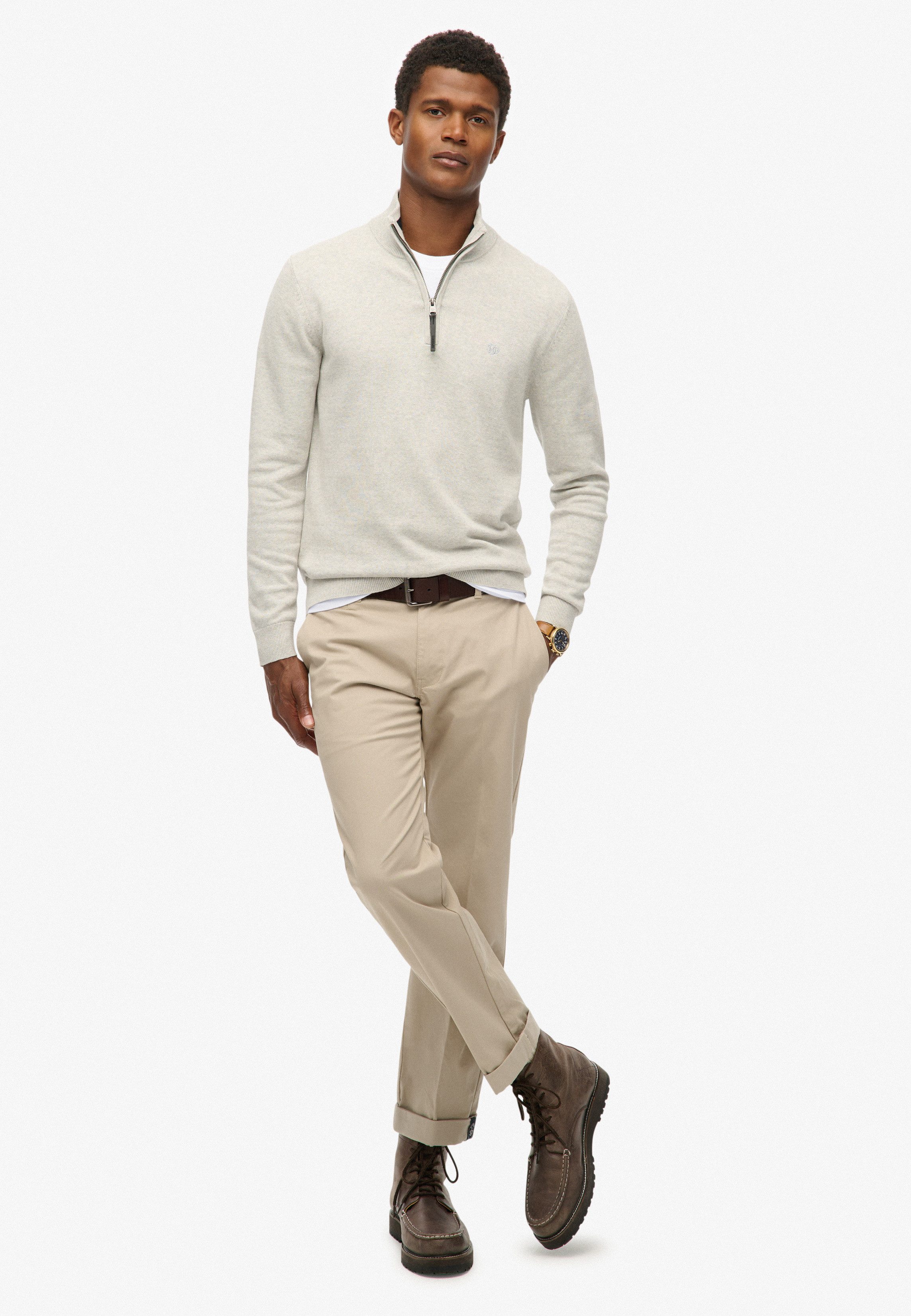 Superdry Gebreide trui ESSENTIALS COTTON HALF ZIP