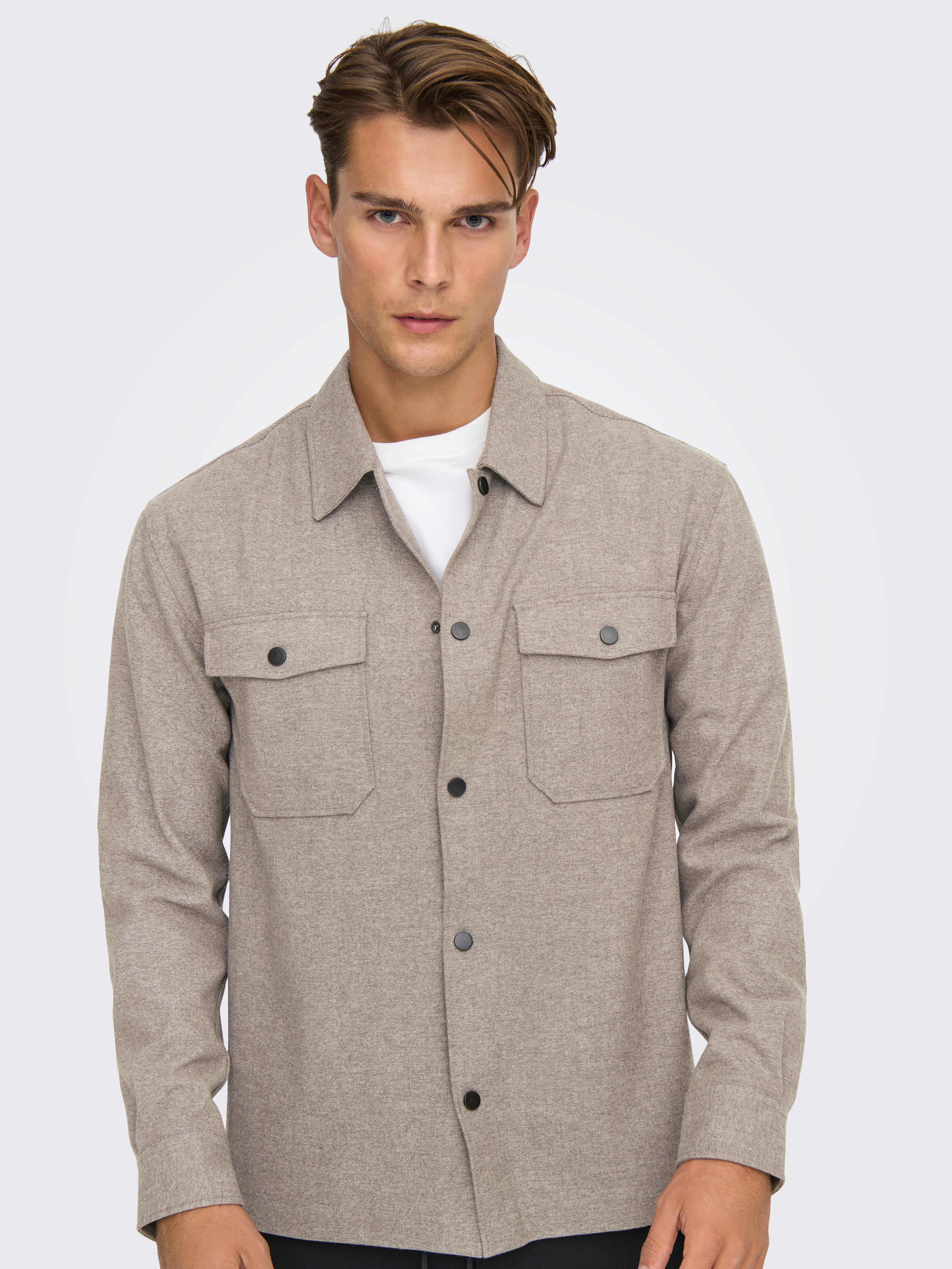 ONLY & SONS Overhemd met lange mouwen ONSMARK BRUSHED 0353 OVERSHIRT