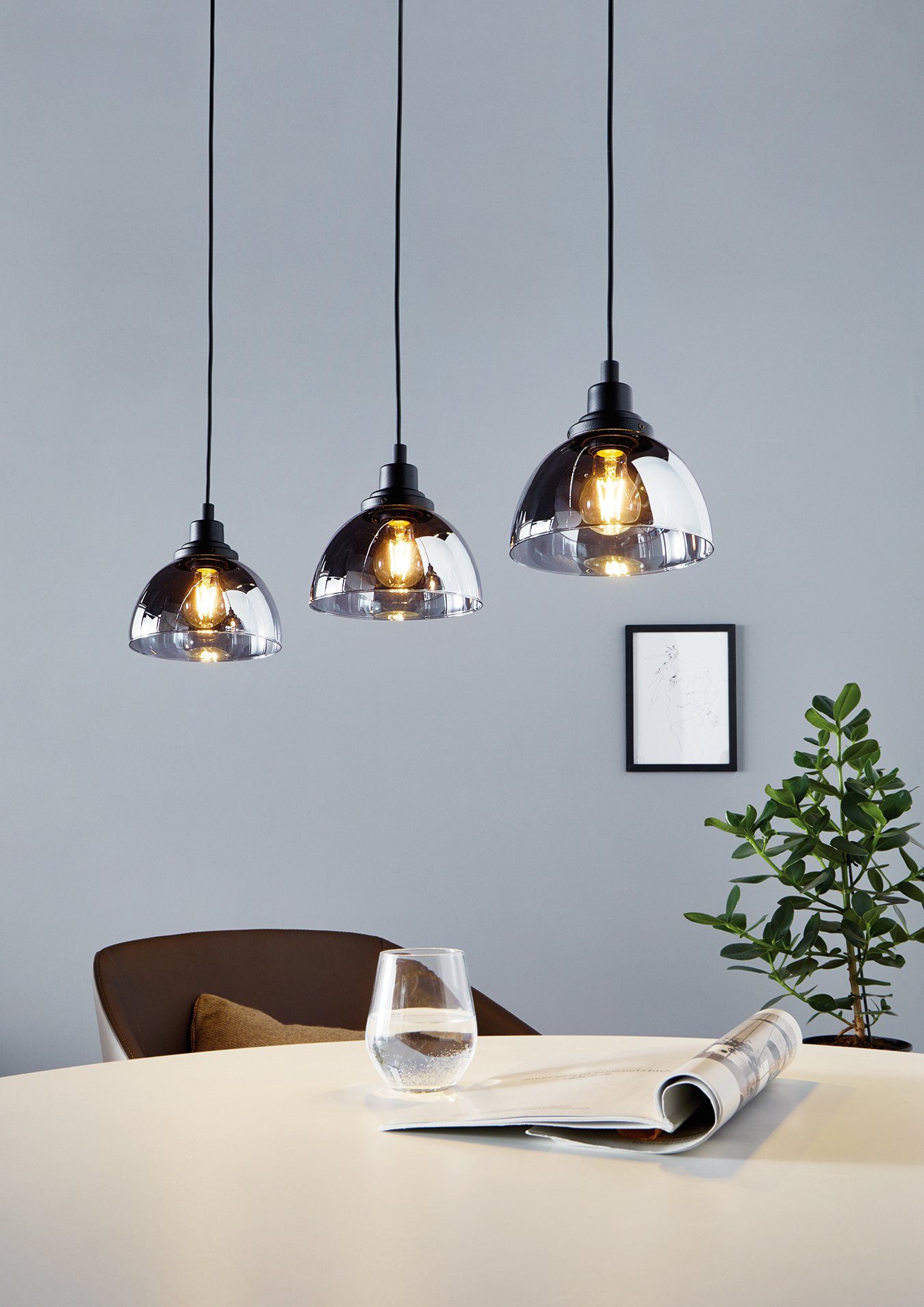 EGLO Hanglamp BELESER zwart / l90,5 x h110 x b20,5 cm / van staal - hanglamp