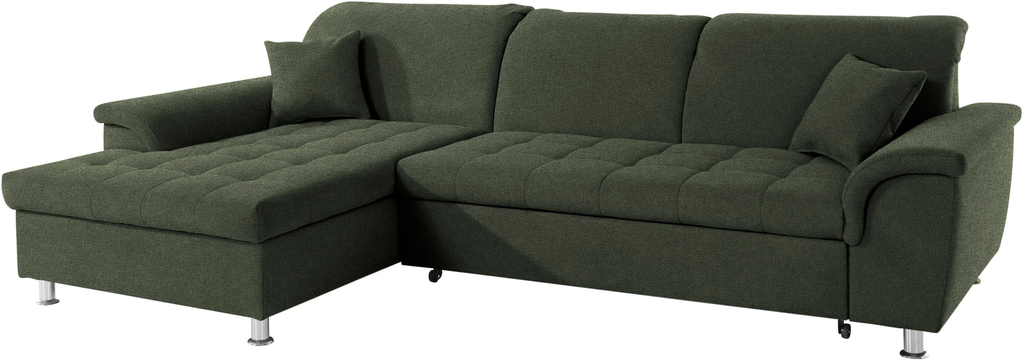DOMO collection Hoekbank Franzi L-vorm naar keuze met verstelbare hoofdsteun (dan diepte: 170 cm)