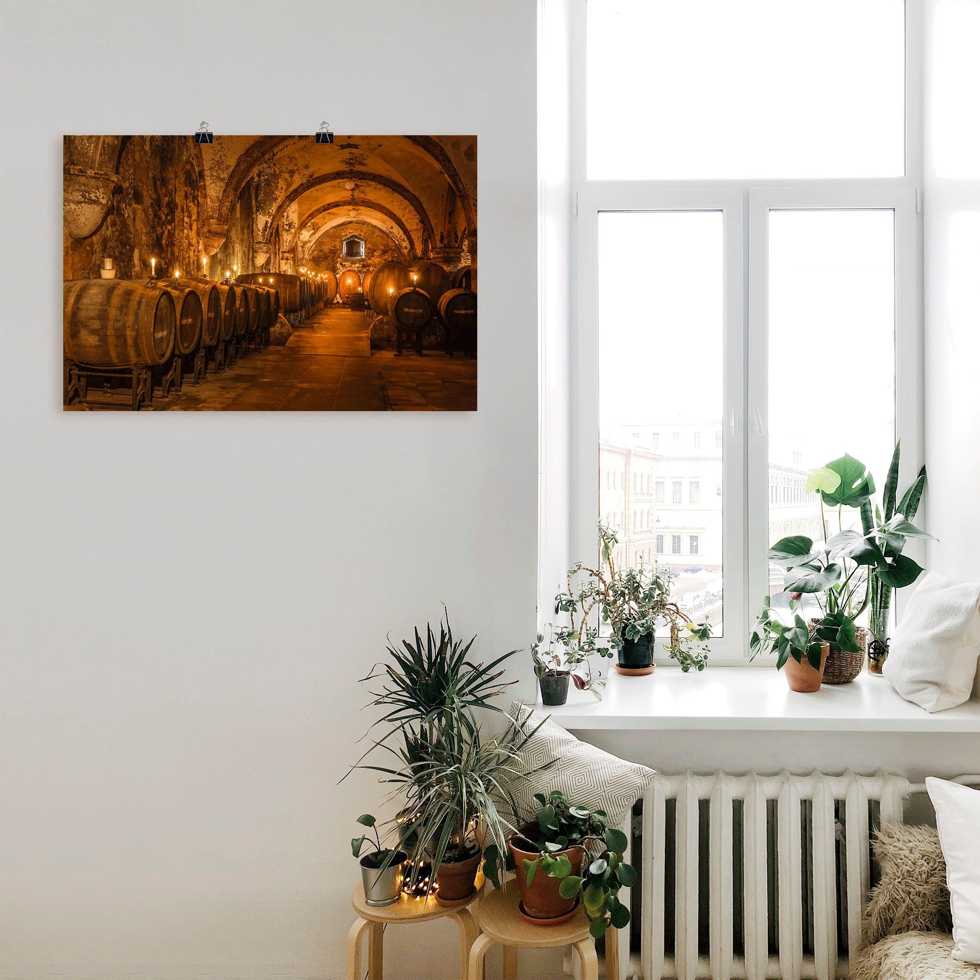 Artland Artprint Historische wijnkelder Eberbach als artprint van aluminium, artprint voor buiten, artprint op linnen, poster in verschillende maten. maten
