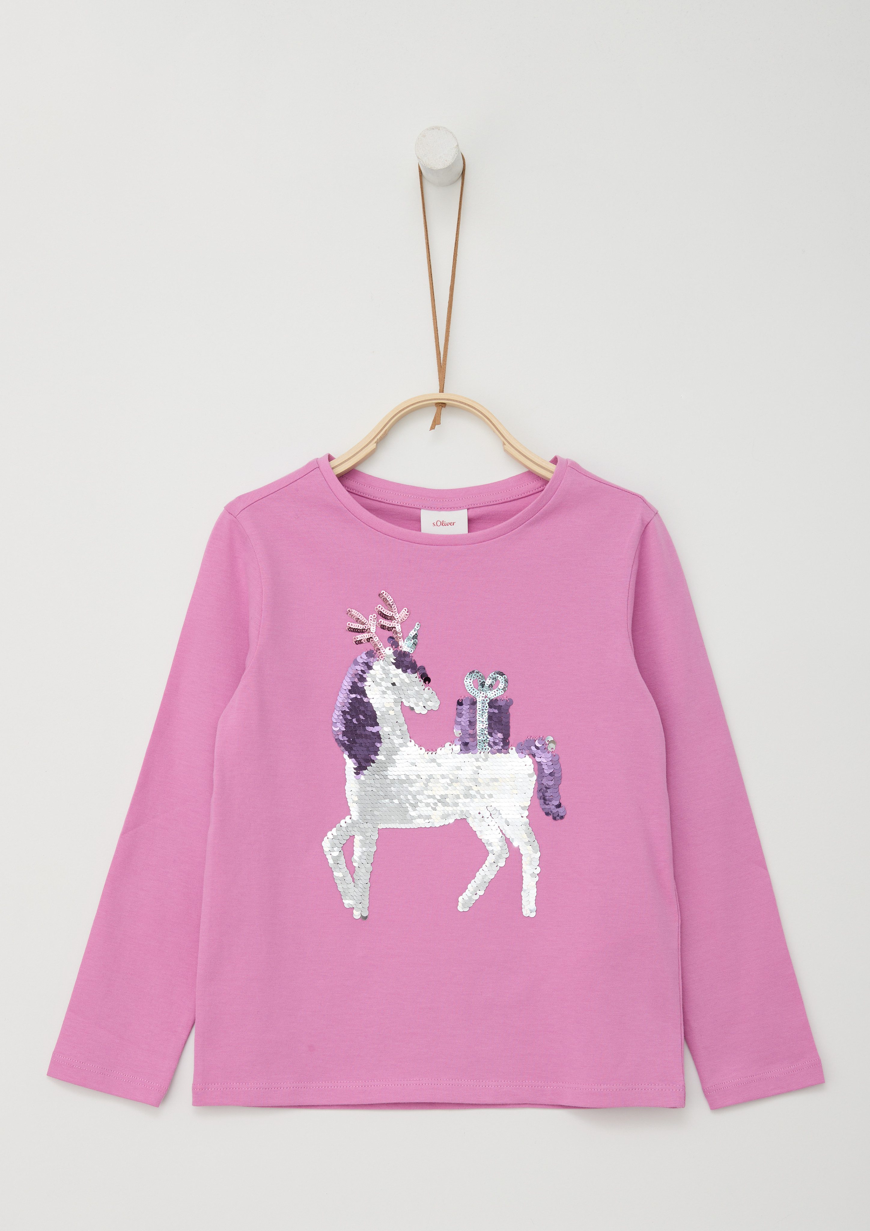 s.Oliver RED LABEL Junior Shirt met lange mouwen met paard van pailletten