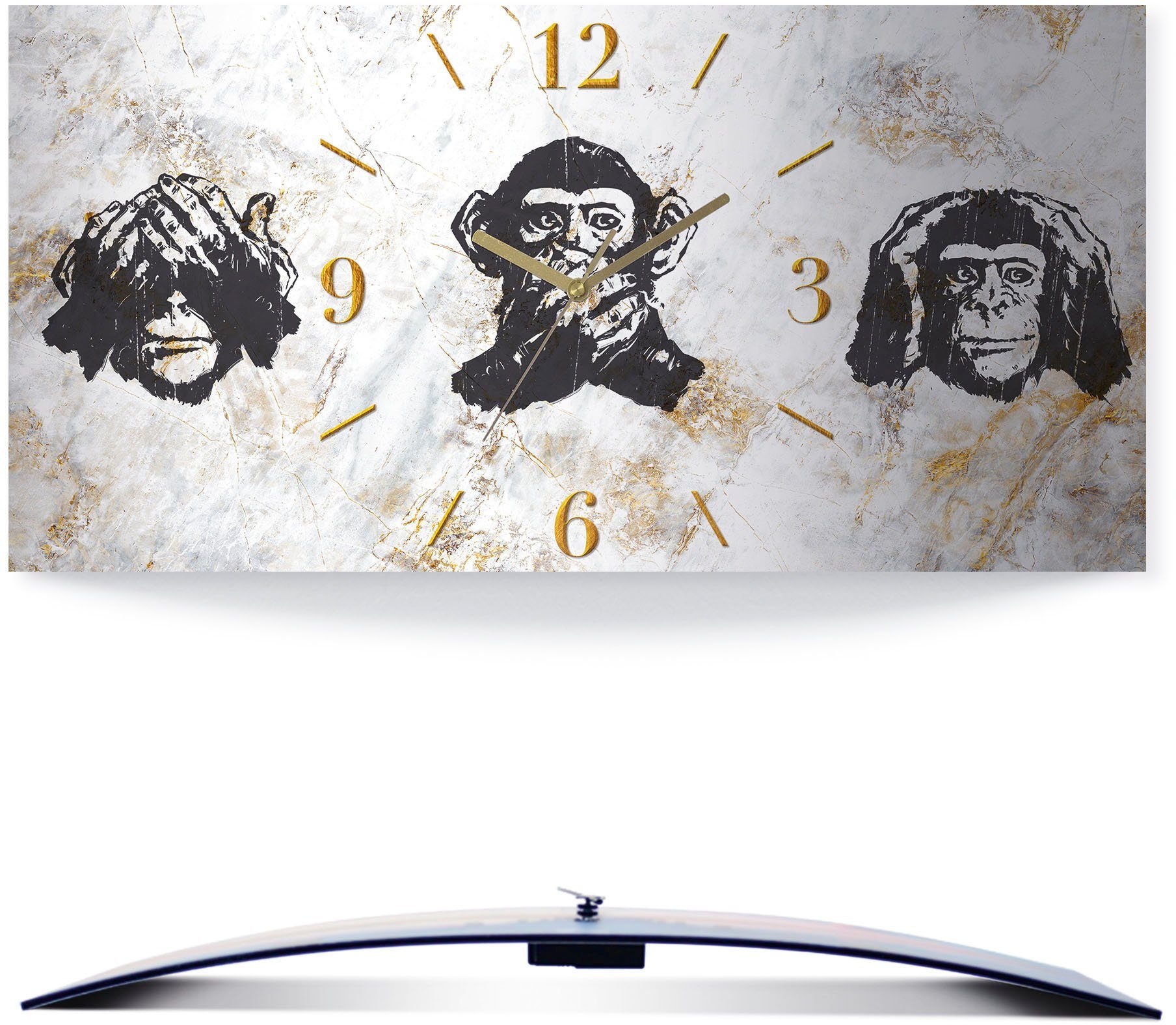 Leonique Wandklok Apen - aluminium gebogen