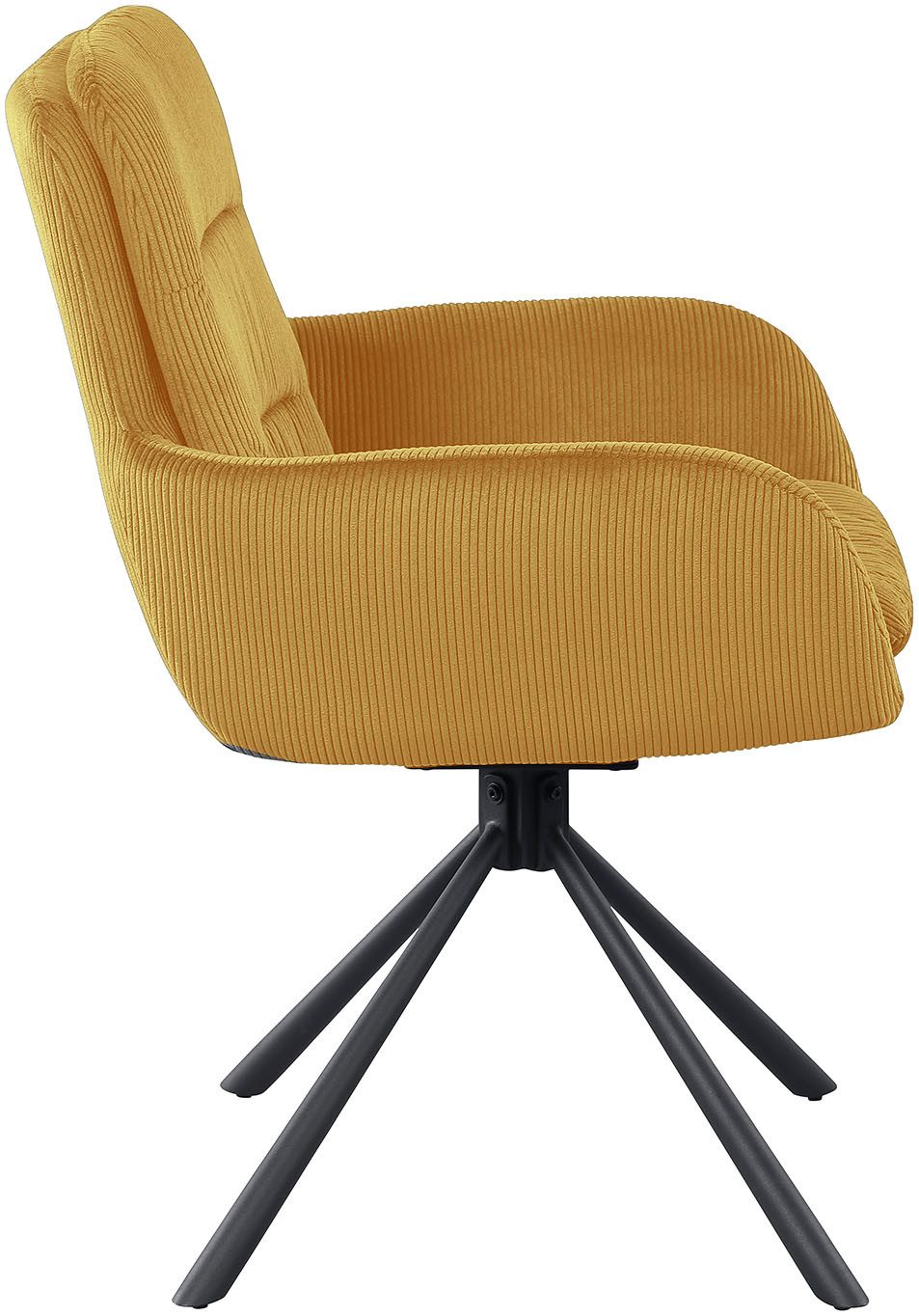 SalesFever Eetkamerstoel Pizzo armstoel Eetkamerstoel met cordstof, 360° draaifunctie (1 stuk)