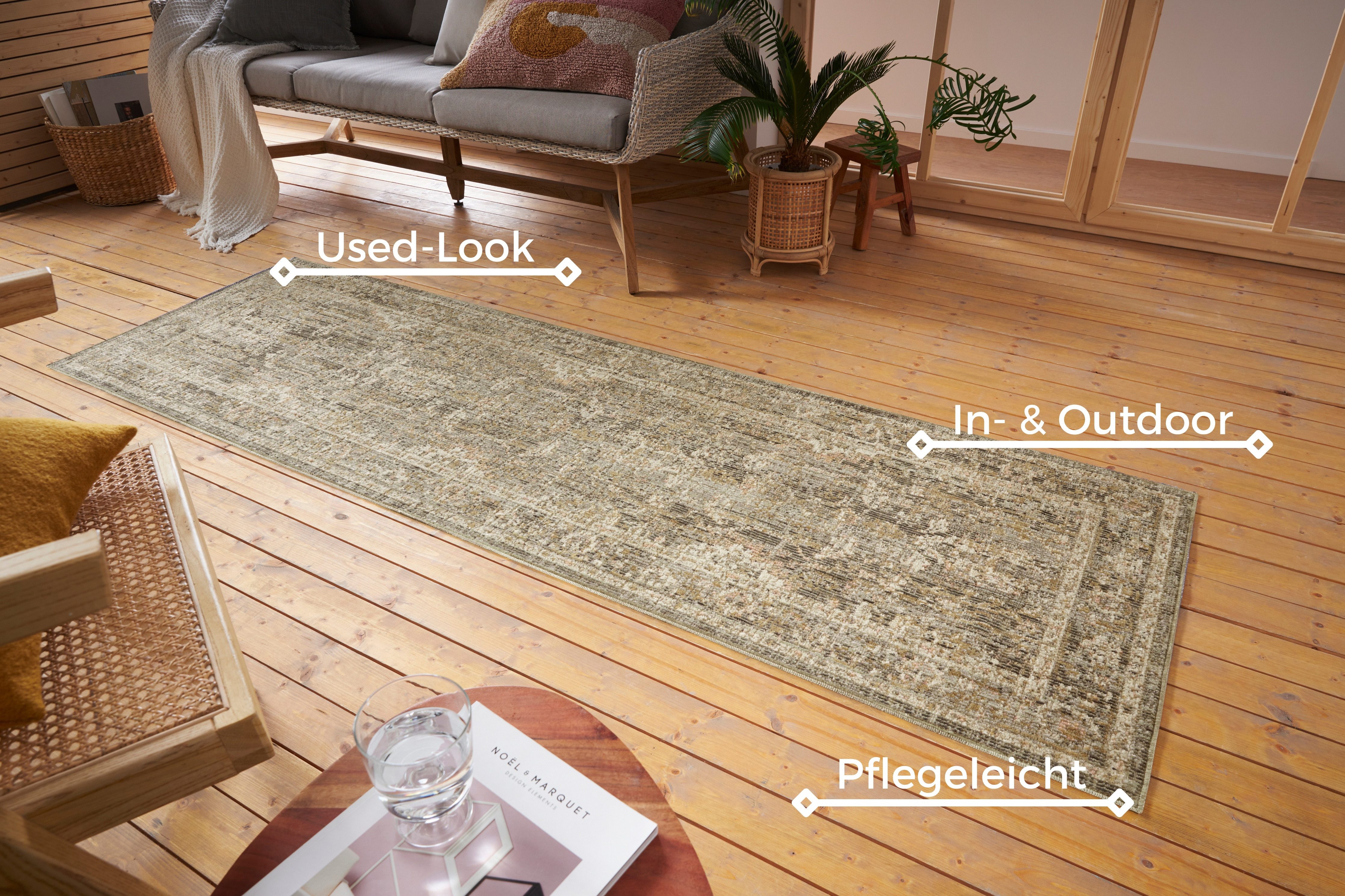 NORTHRUGS Vloerkleed LUXOR In-& outdoor, loper, weerbestendig, balkon, woonkamer, oriënt