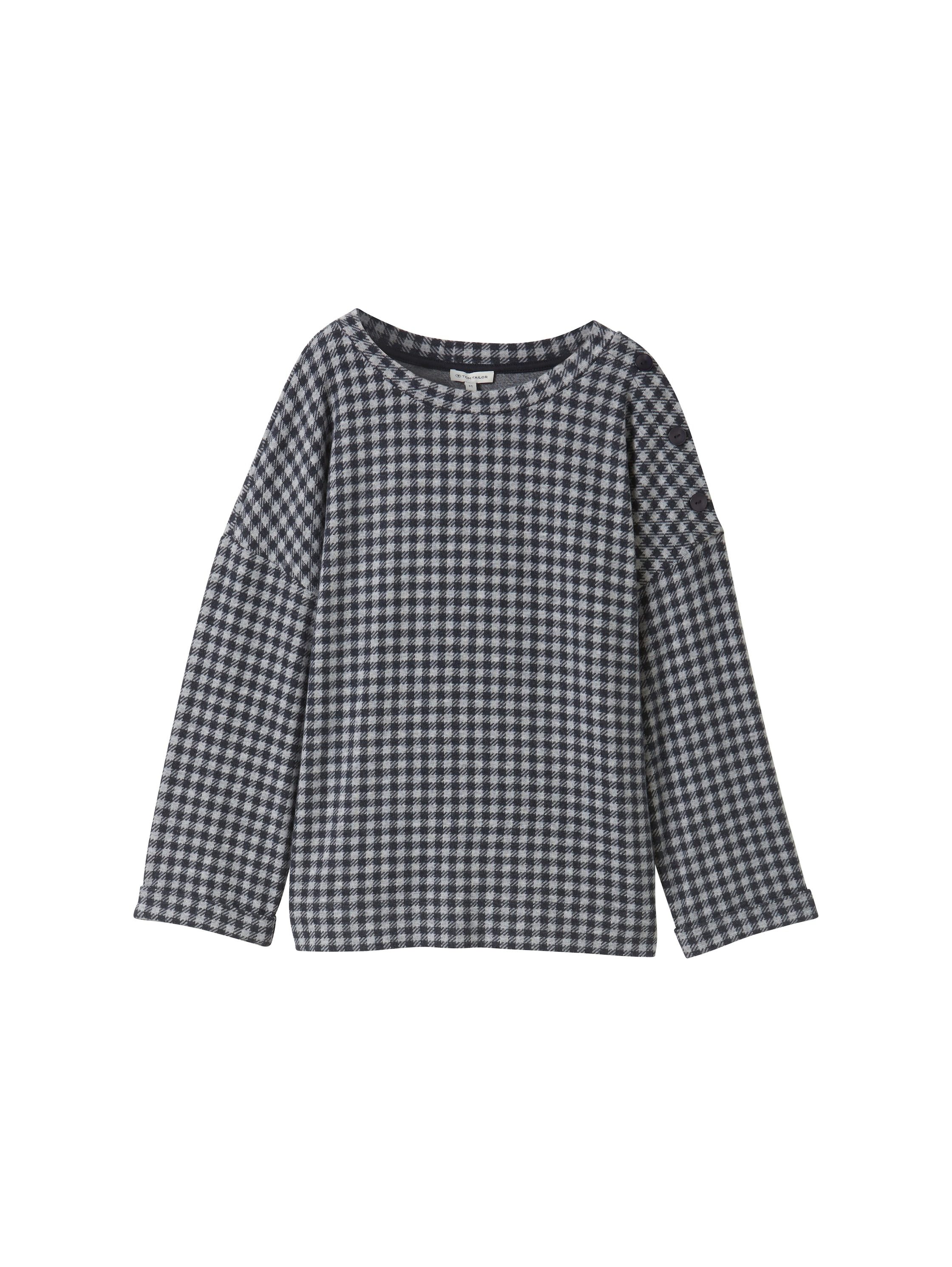 Tom Tailor Sweatshirt 7/8 mouw - met ruitpatroon