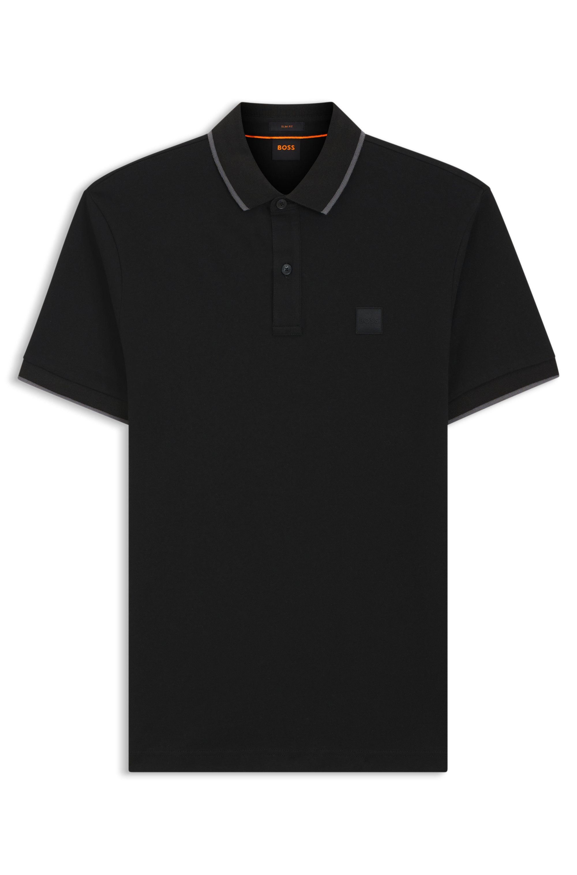 Boss Orange Poloshirt Passertip met boss badge
