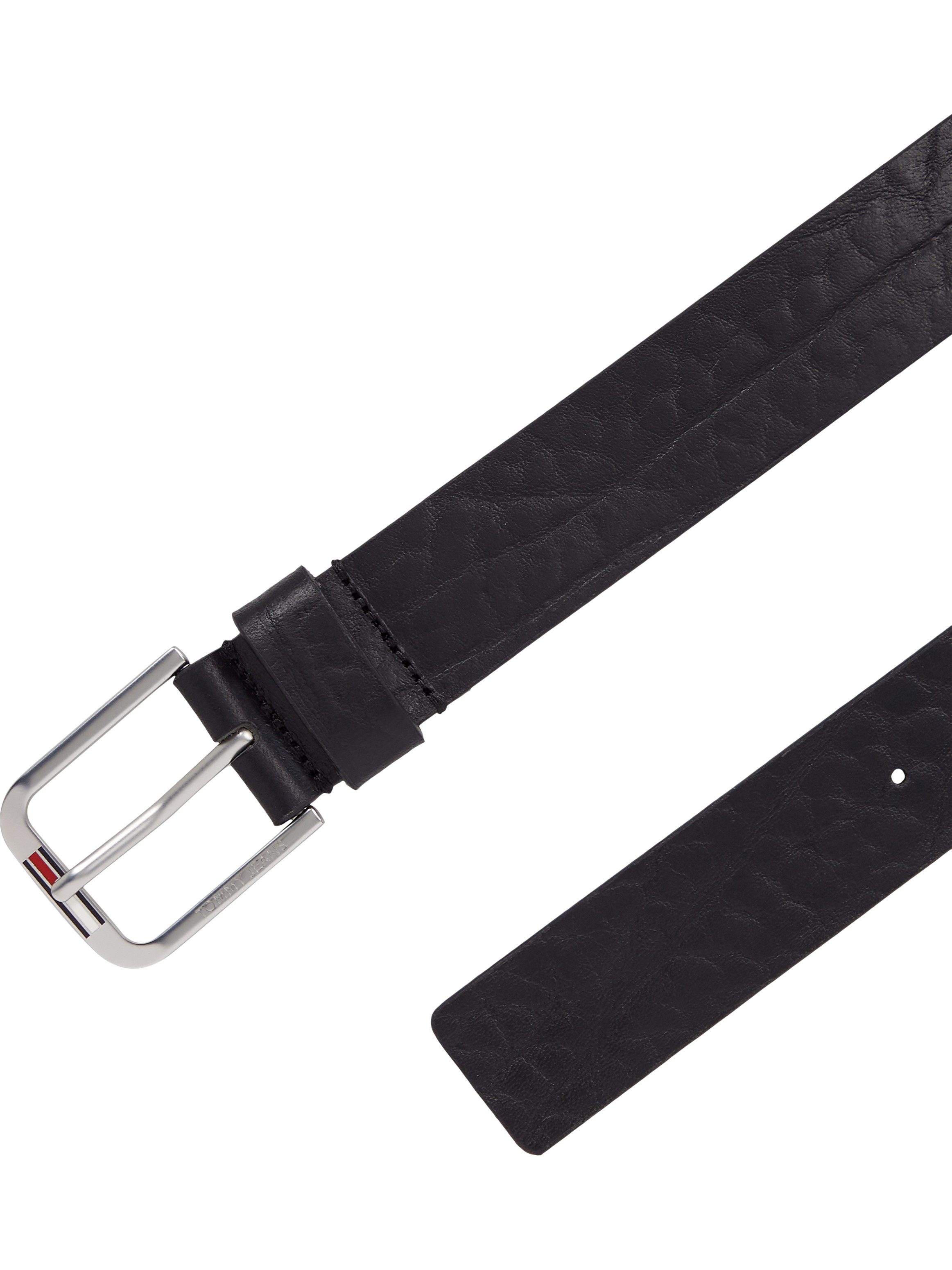 TOMMY JEANS Leren riem TJM AUSTIN TEXTURE 3.5 Label op de sluiting, nerf leer