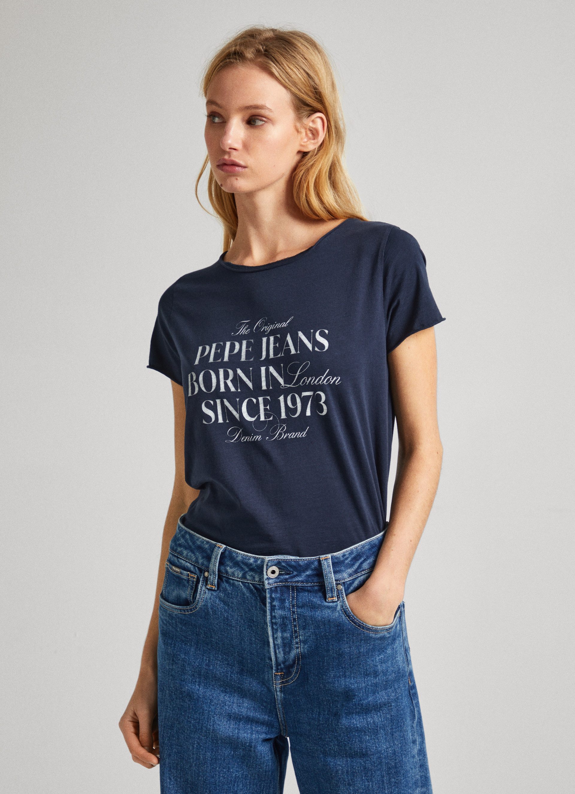 Pepe Jeans T-shirt JASMINE dames t-shirts maat M blauw