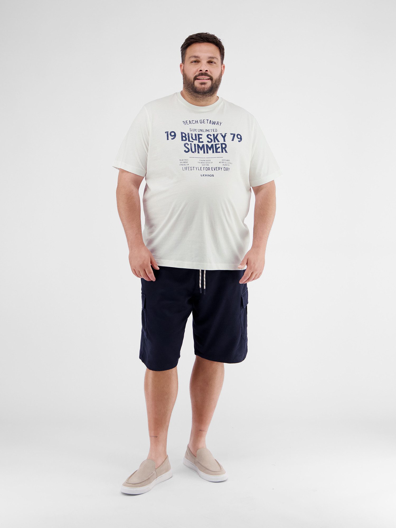 Lerros T-shirt LERROS T-shirt met borstprint in grote maten