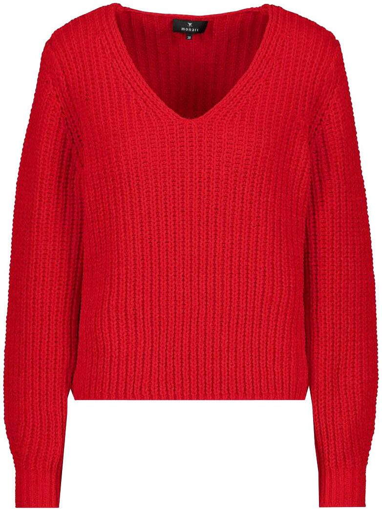 Monari Trui met V-hals Pullover Chenille V gemaakt van chenillegaren