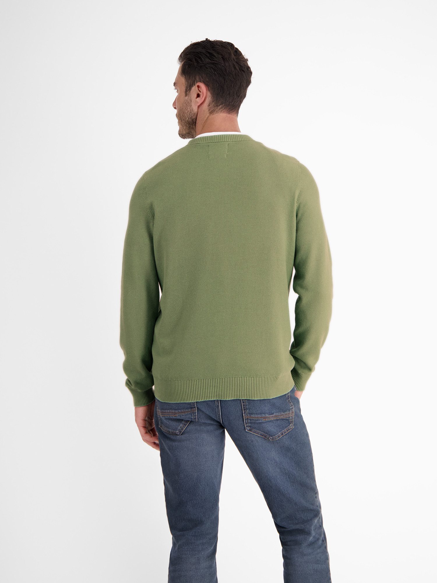 Lerros Gebreide trui LERROS lichte gebreide pullover met smalle ribstructuur