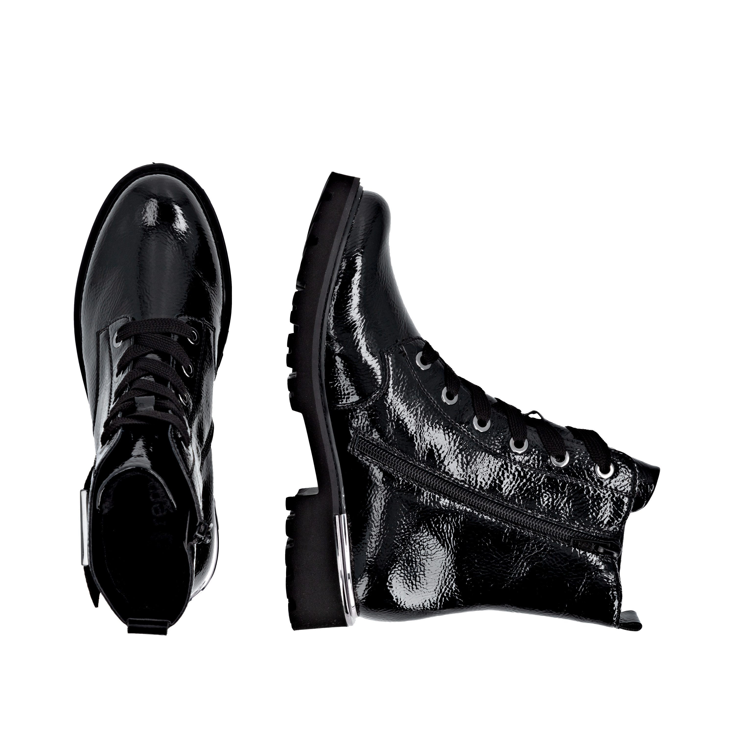 Remonte Veterlaarsjes , blokhak, veterschoenen in krokodillenlook, binnenrits