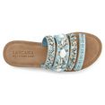 lascana slippers met een luxueuze garnering en bijzonder zachte binnenzool blauw