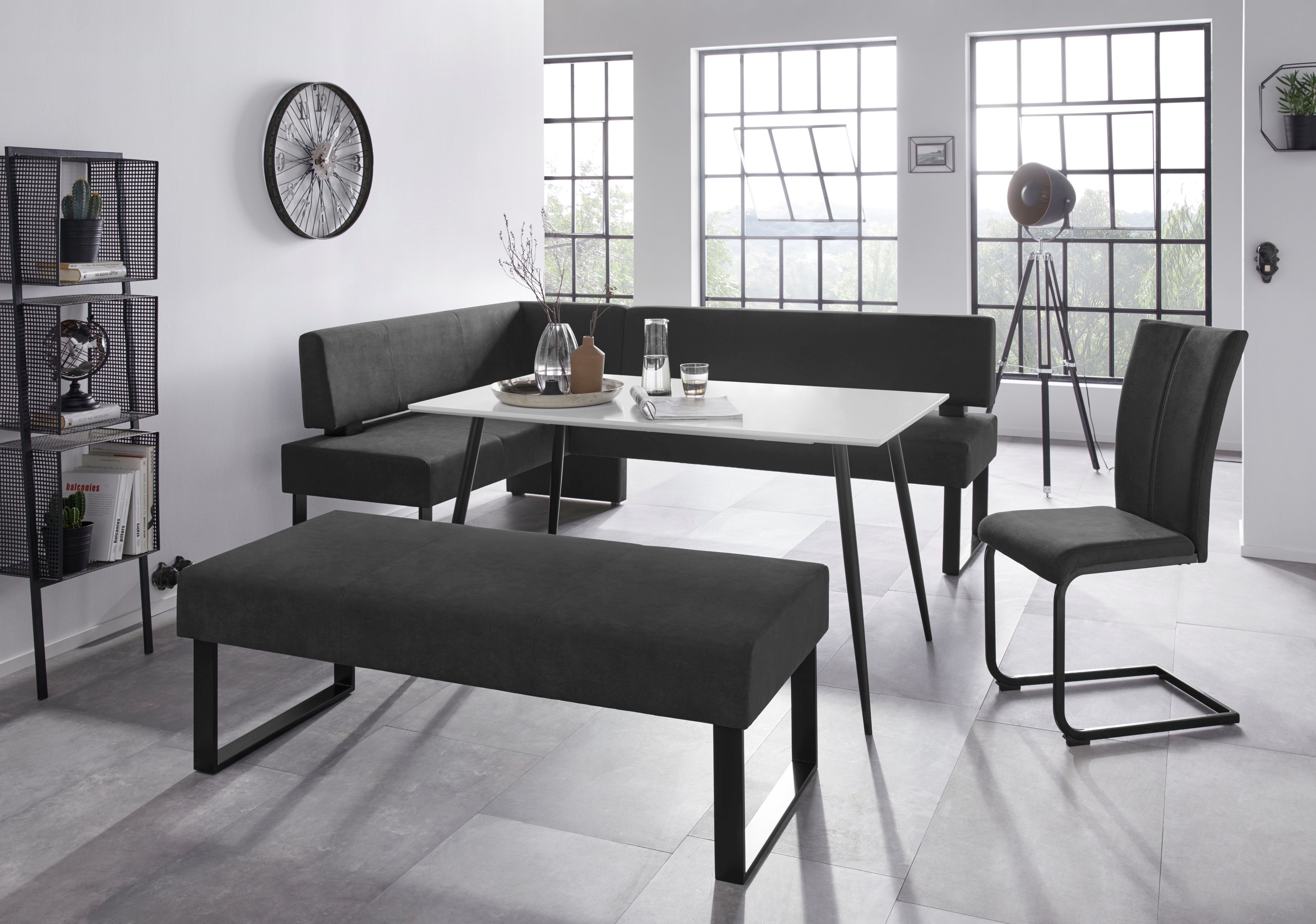 Home affaire Hoekbank Oliver met metalen frame, keukenbank verschillende hoezen cord eetkamerbank ottos choice